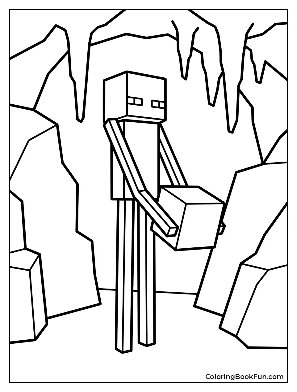 Enderman Holding Block in Cave