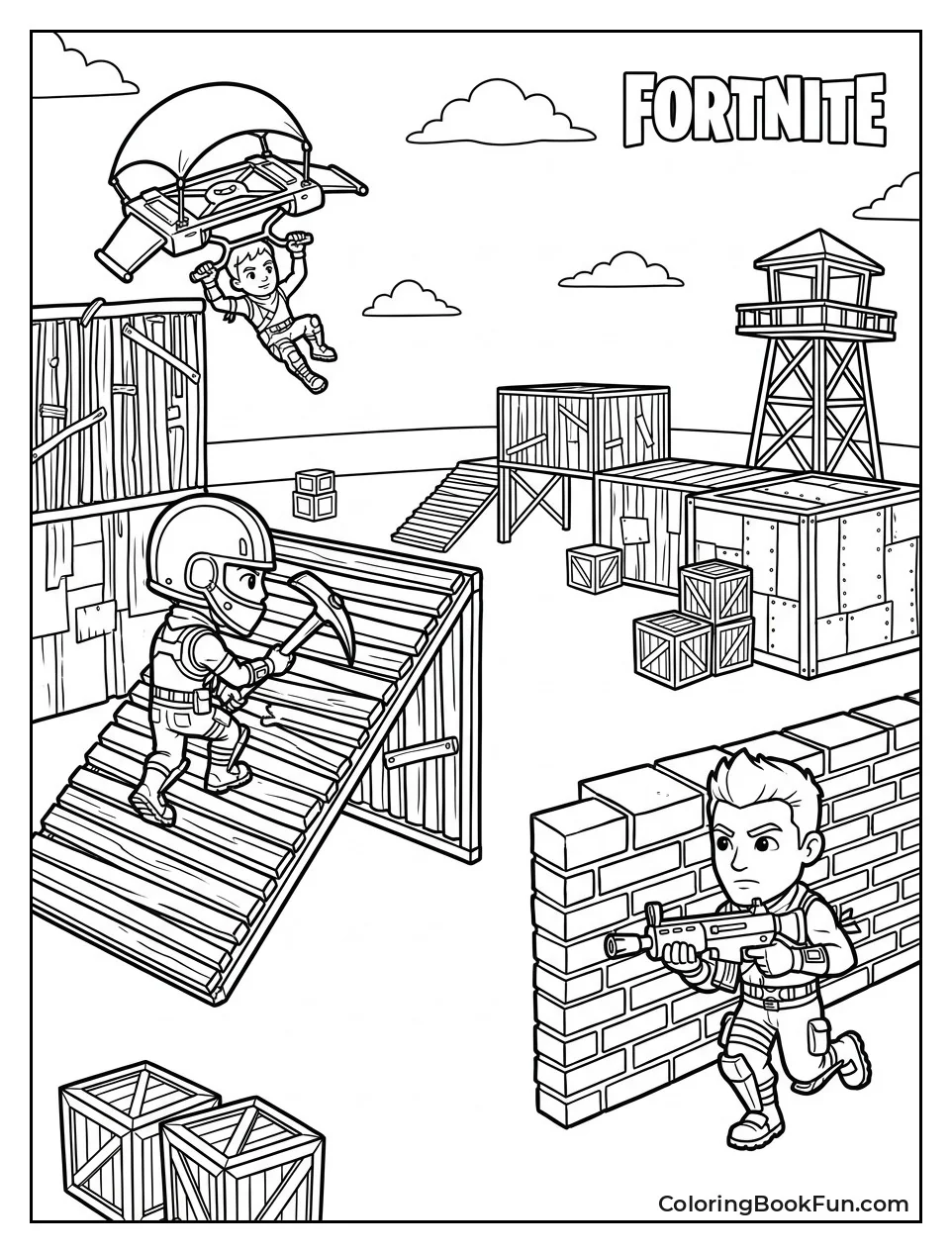 Fortnite Characters Building in Arena