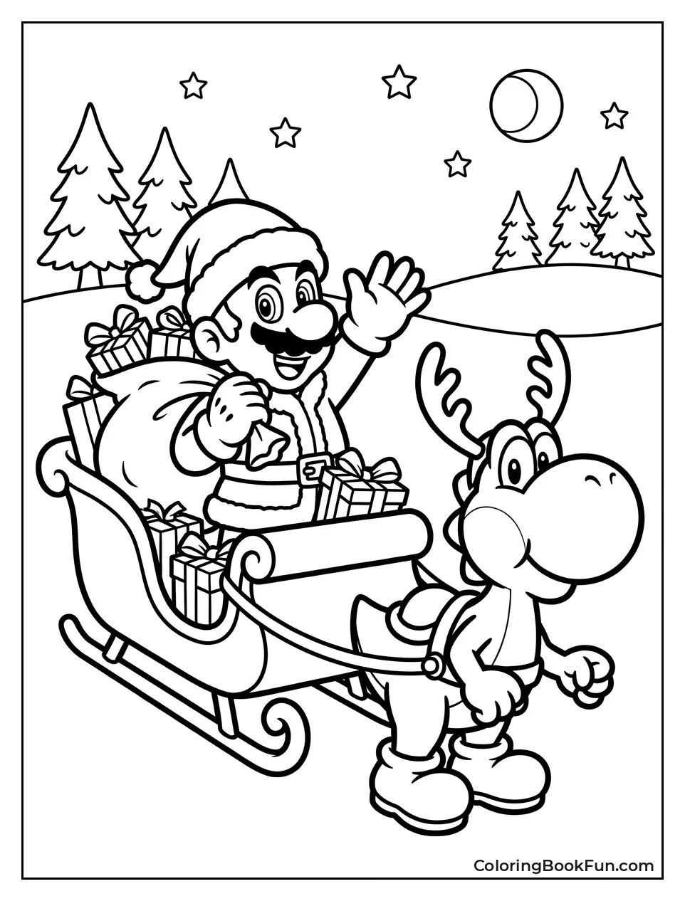 Santa Mario Delivering Gifts