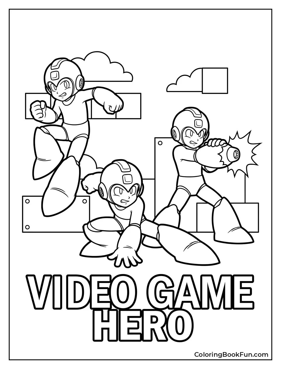 Mega Man in Three Poses
