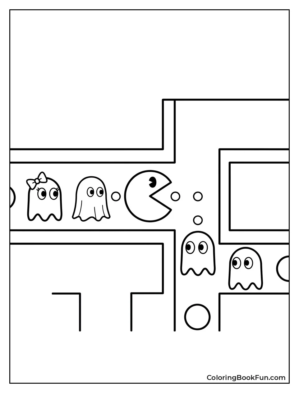 Pac Man Chased by Ghosts