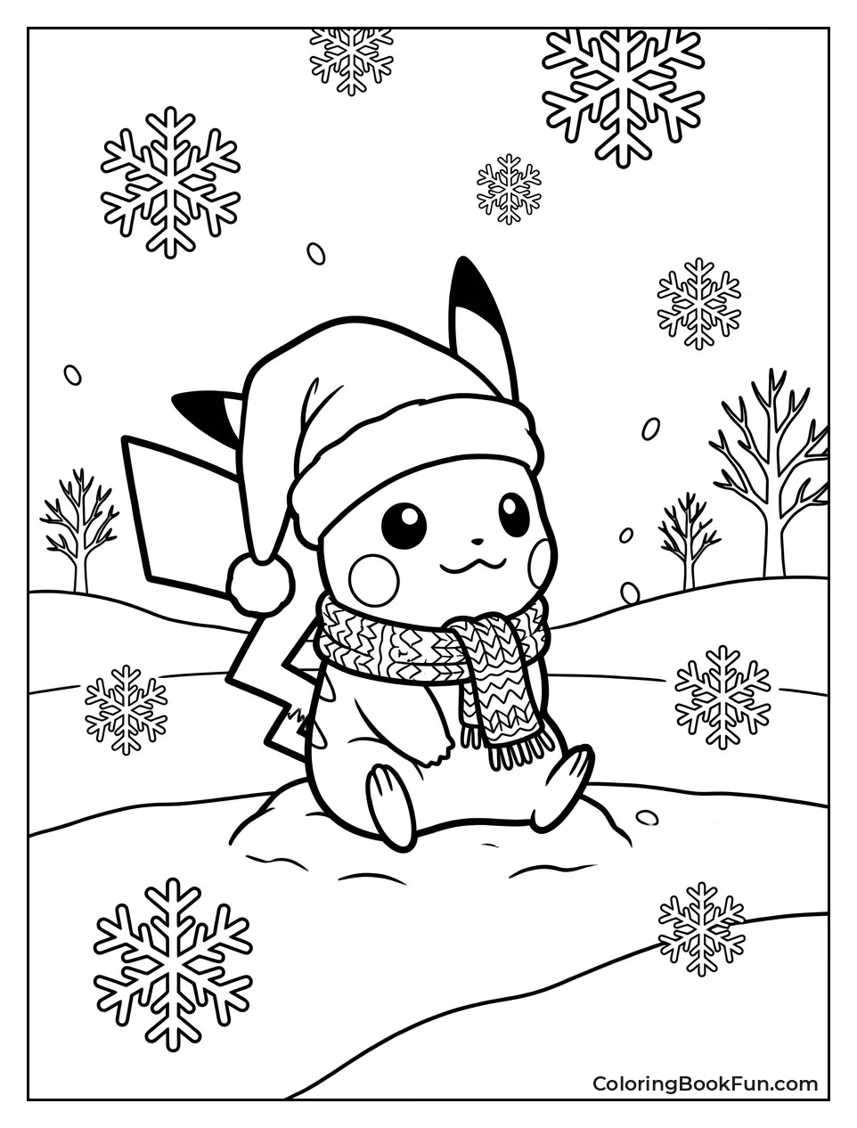 Pikachu in Scarf and Hat
