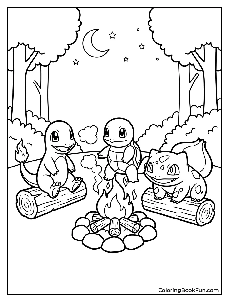 Starters Sitting Around Campfire