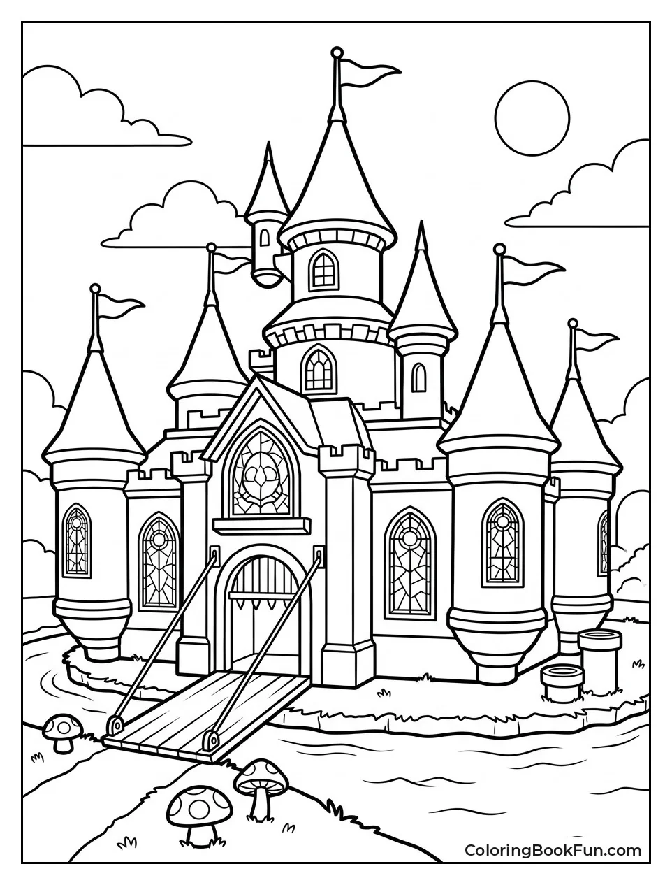 Peach Castle with Tall Spires