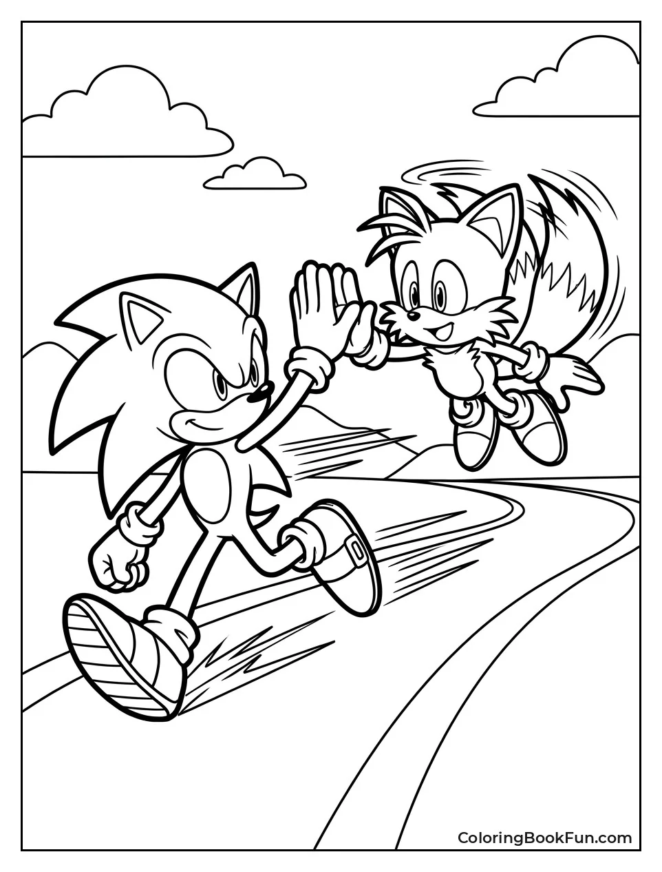 Sonic and Tails High Fiving