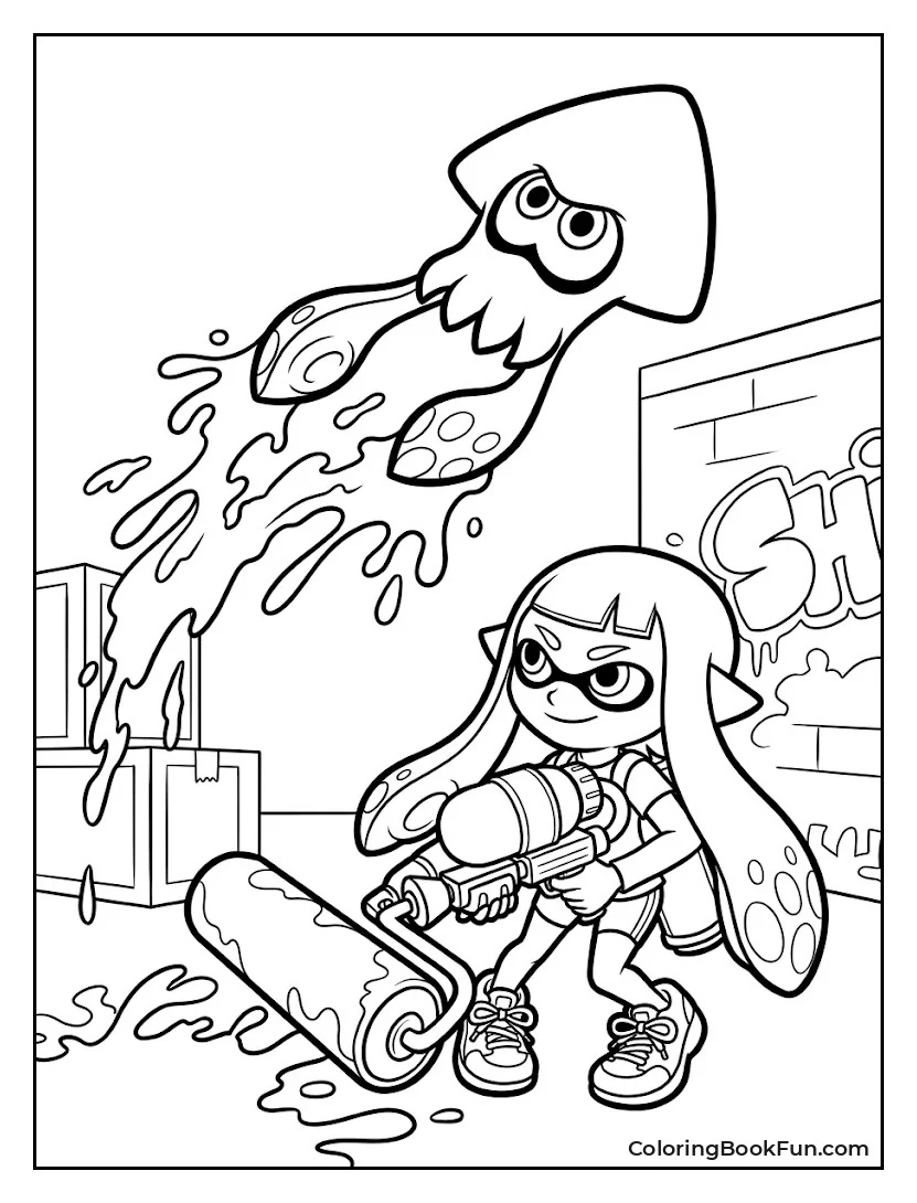 Inkling Jumping Through Ink Splash