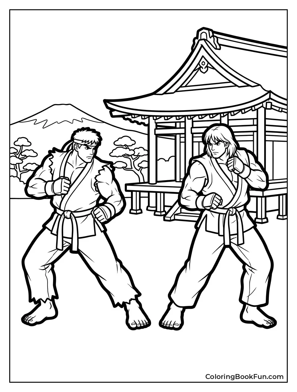 Ryu and Ken Facing Off