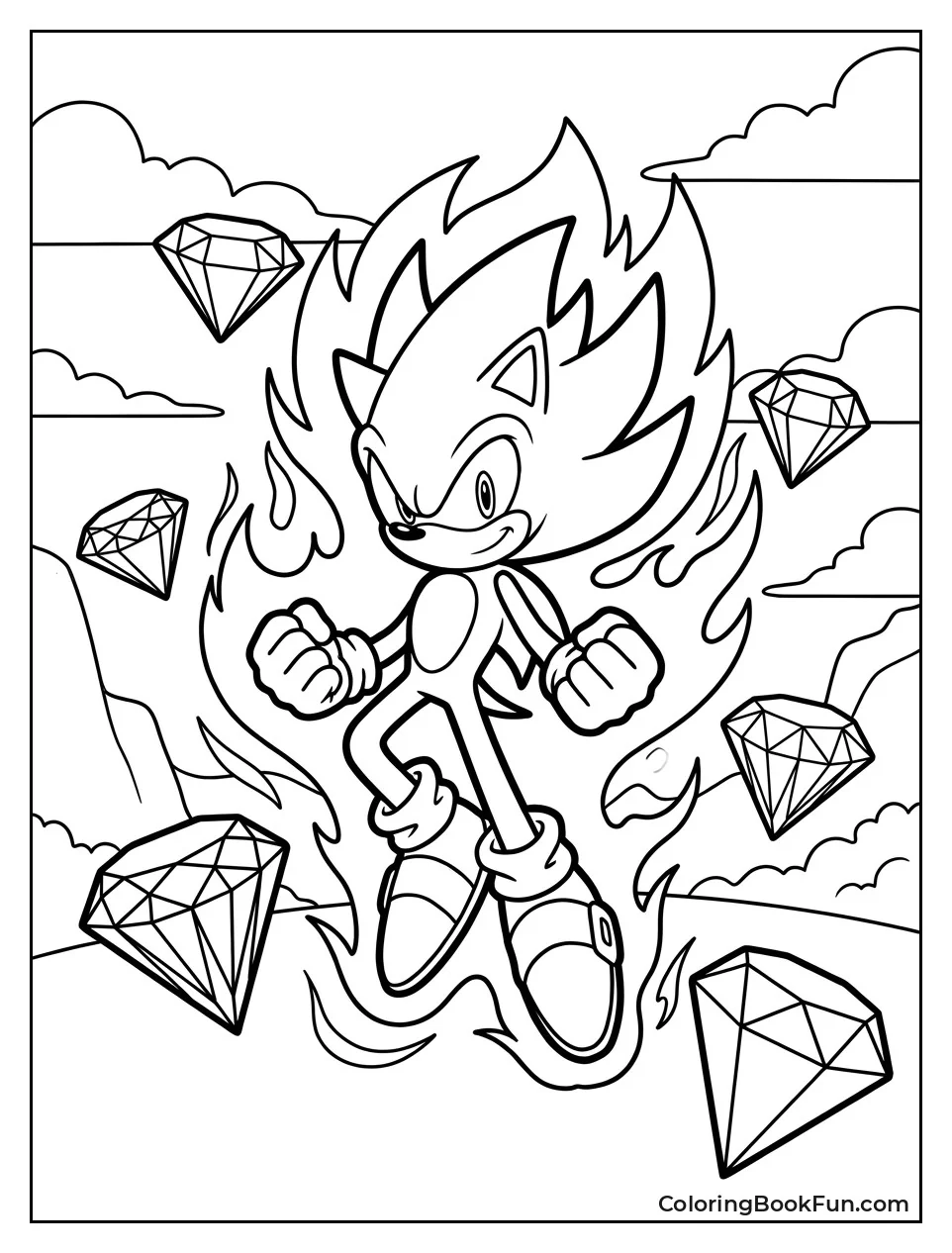 Super Sonic with Chaos Emeralds