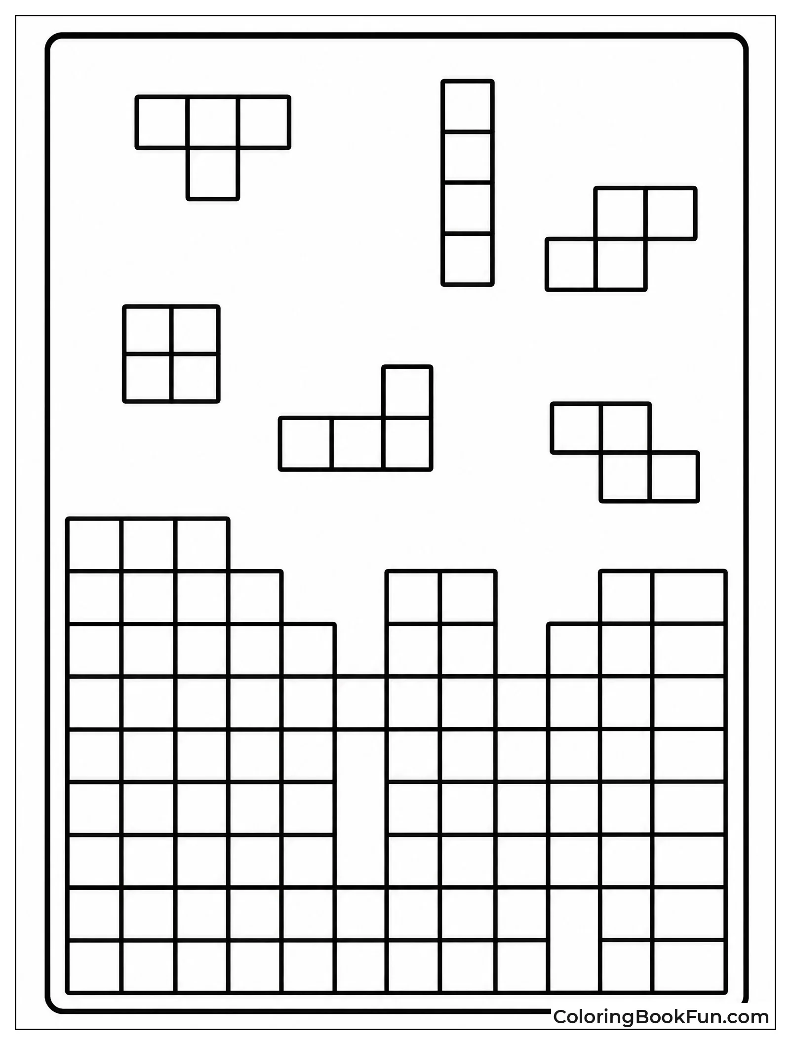 Tetris Blocks Falling into Tower