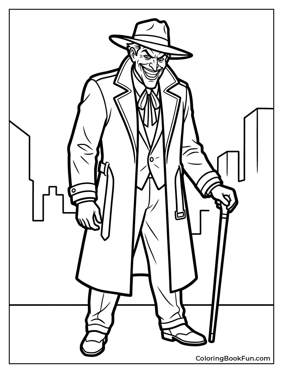 Joker Wears Long Purple Coat
