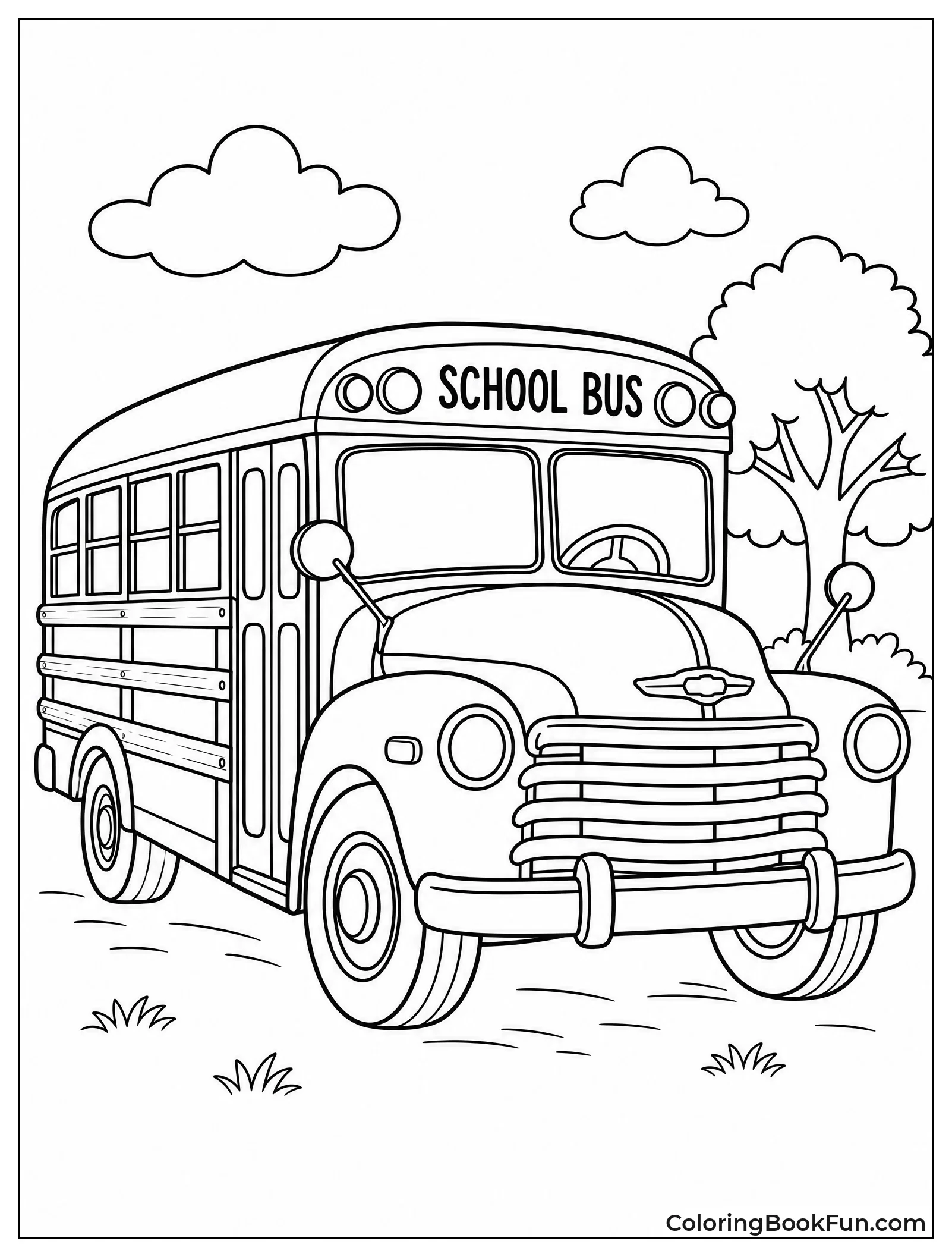 Vintage School Bus From 1950s