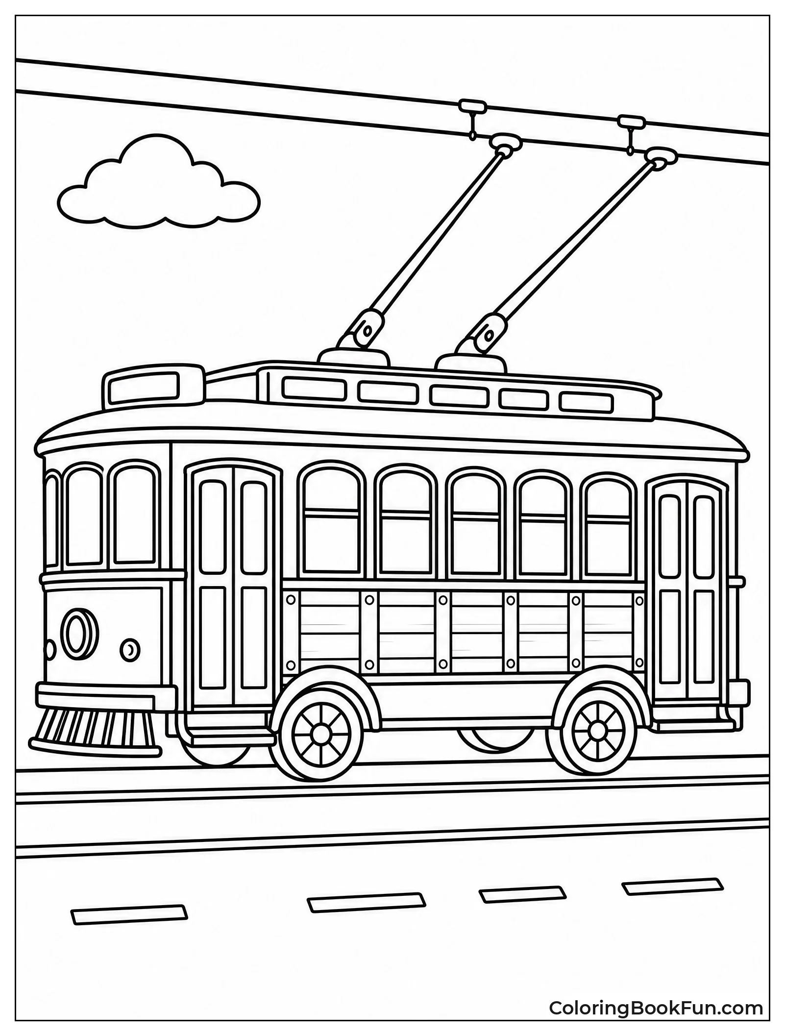 Old Trolley Bus On Wires
