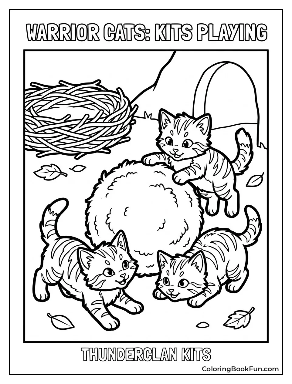 Kits Playing with Moss Ball