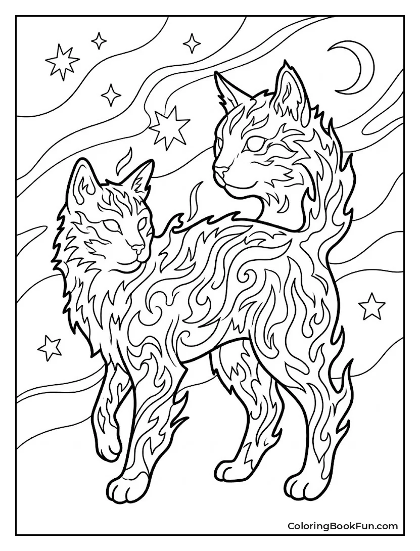 Flaming Cat Silhouette Prophecy