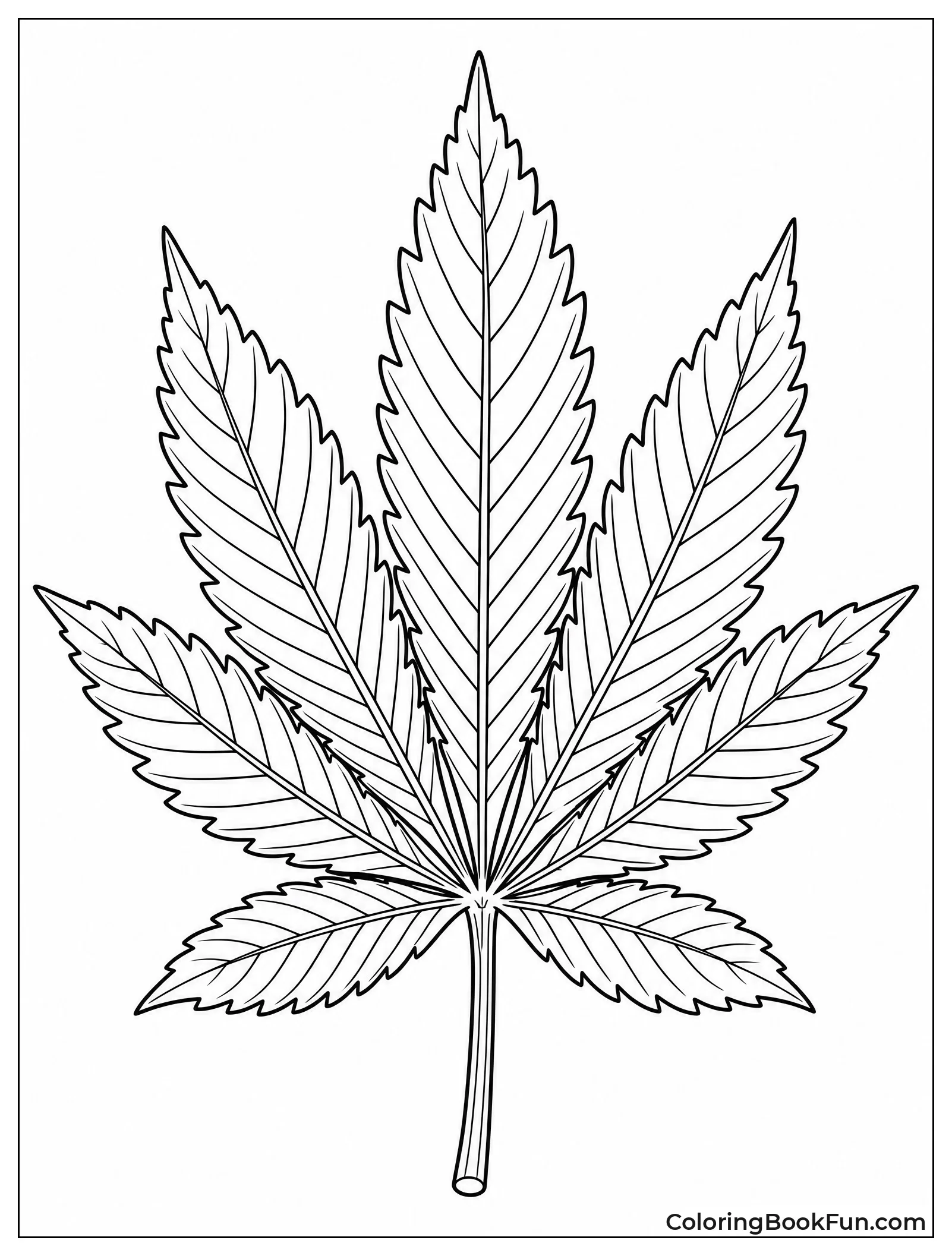 Detailed Indica Leaf with Veins