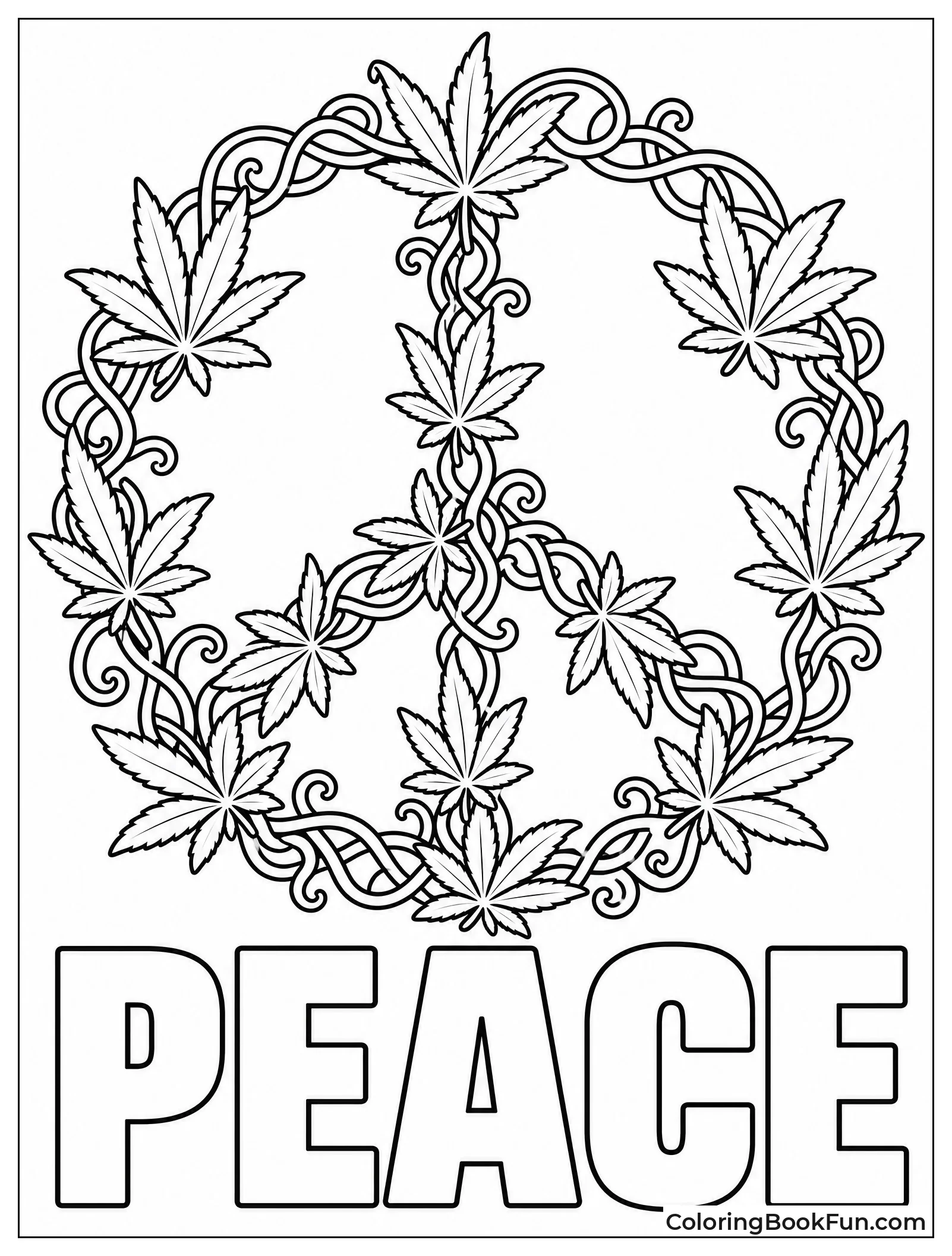 Peace Sign from Intertwined Leaves