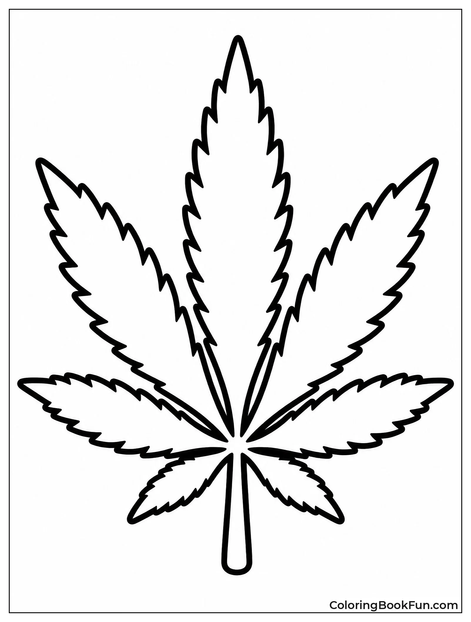 Simple Leaf Outline for Kids