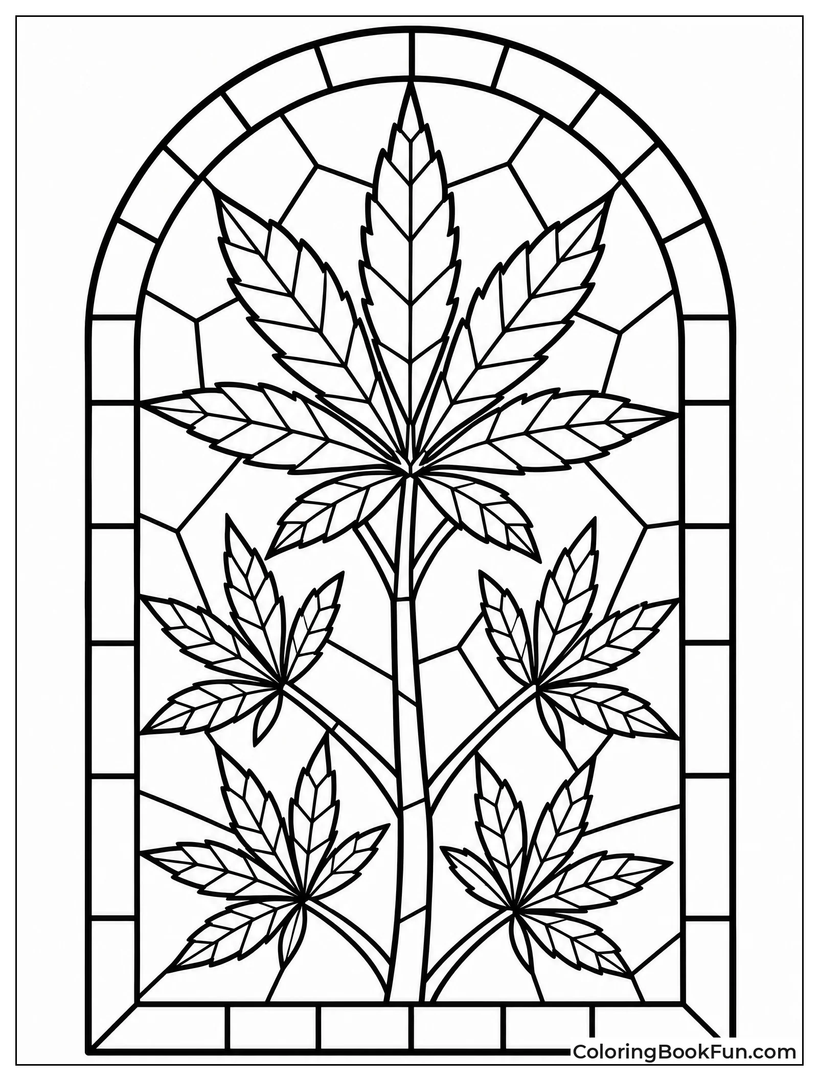 Cannabis Plant as Stained Glass