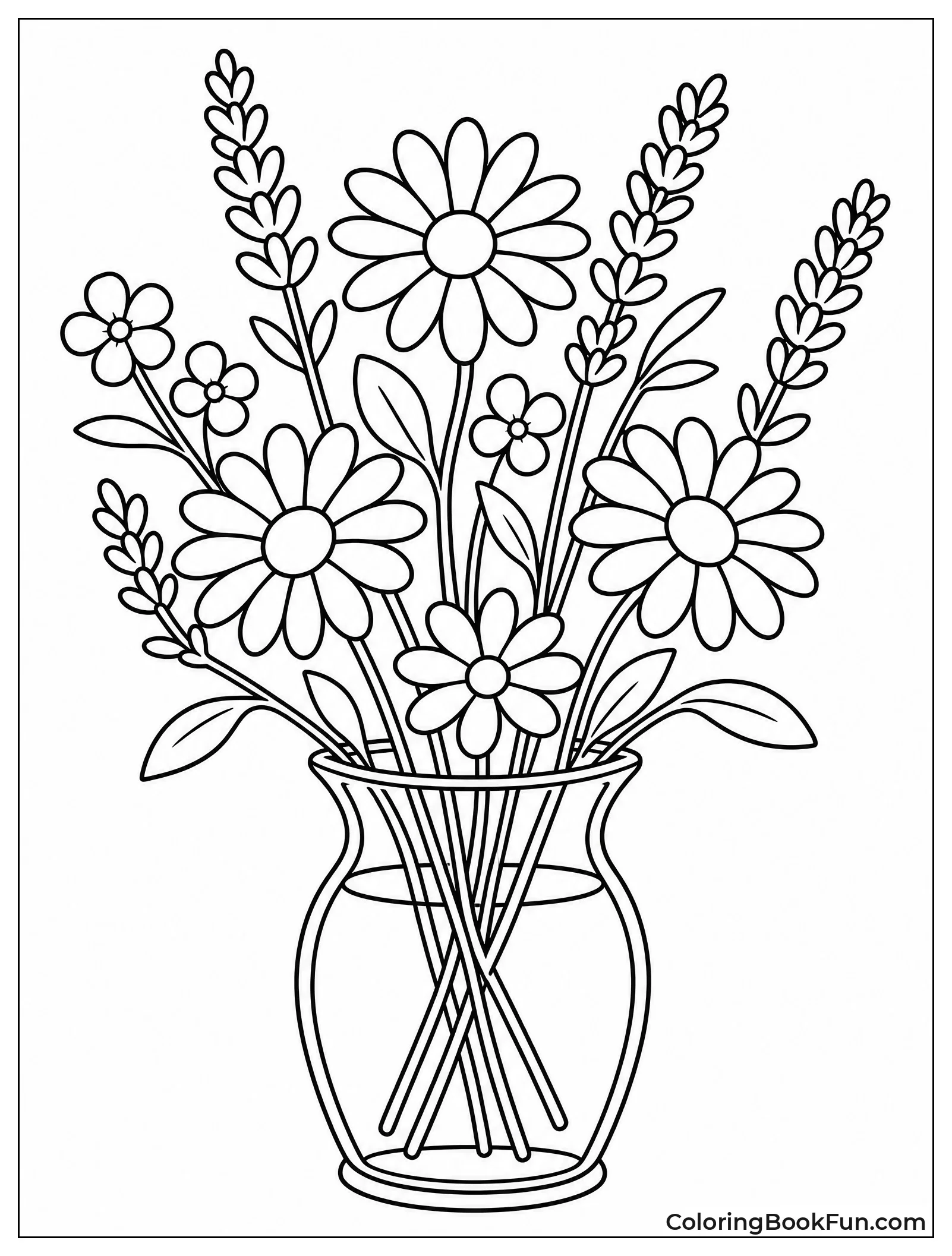 Wildflowers Fill a Glass Vase