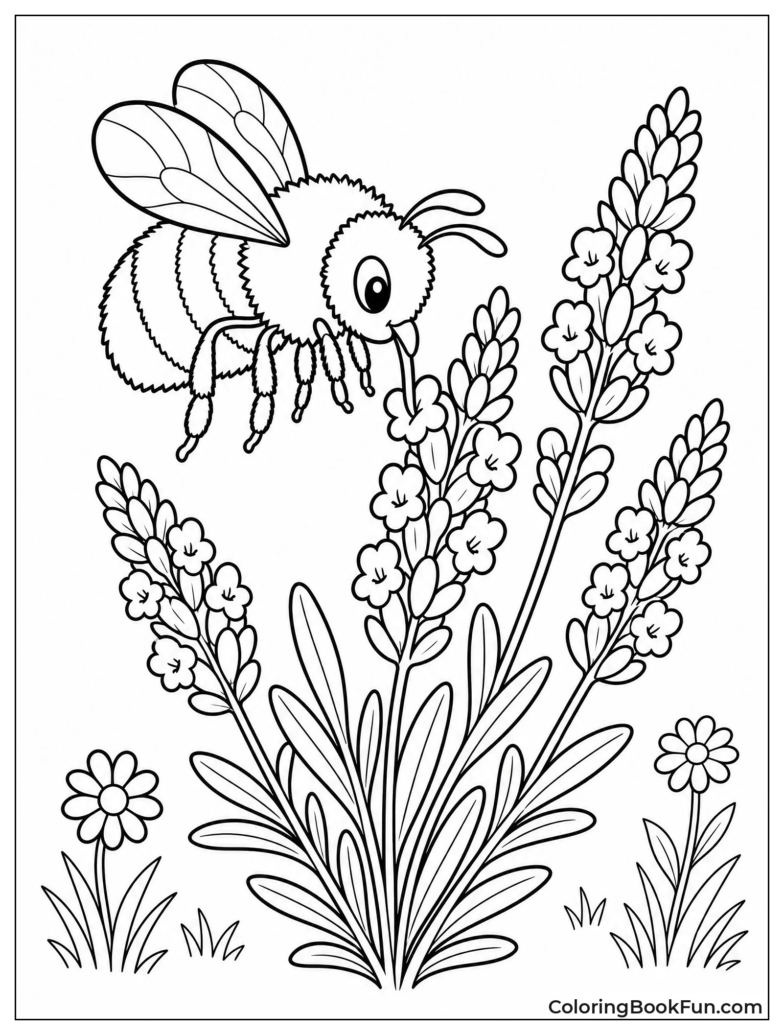 Bumblebee Flying over Lavender