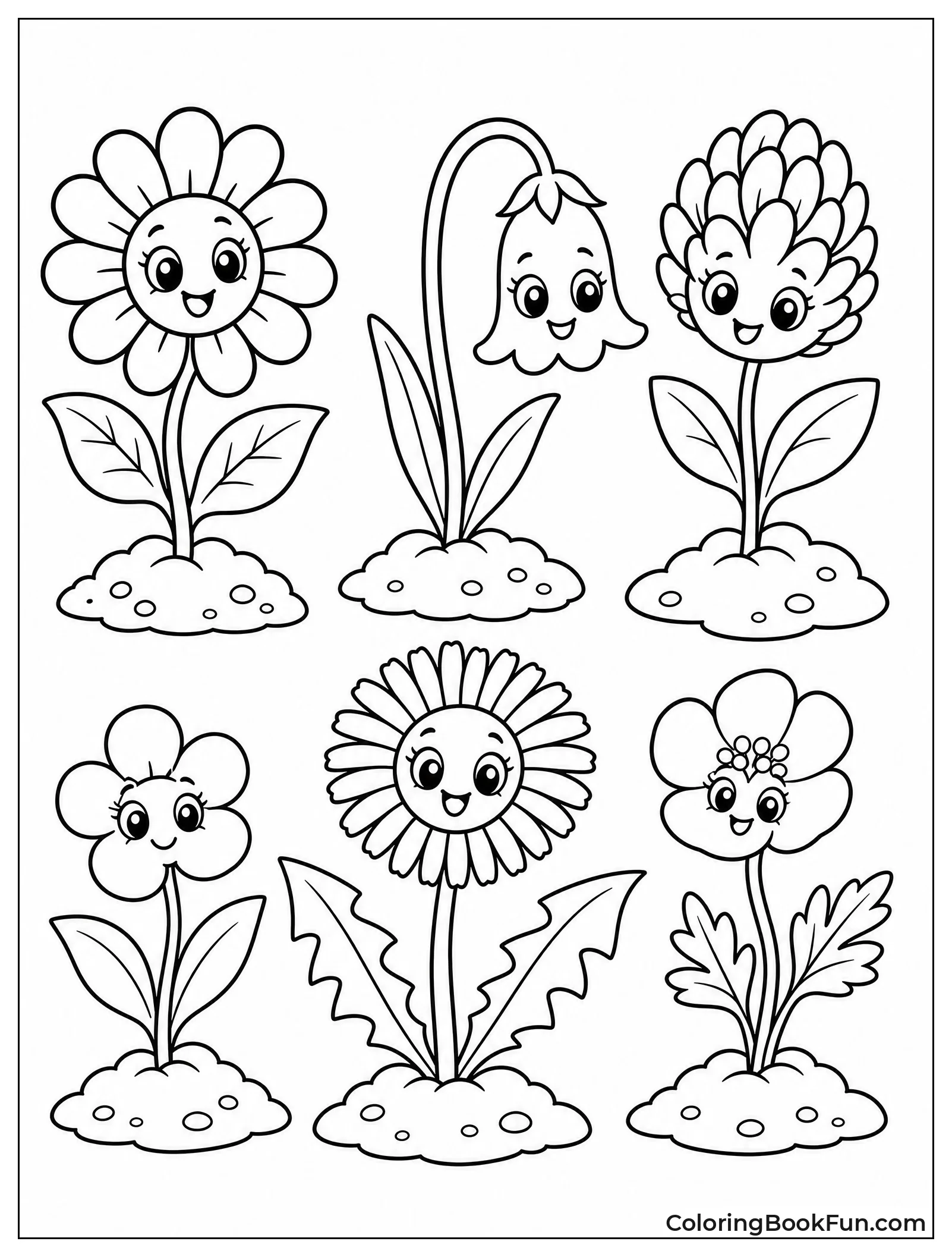 Cute Flower Sprouts with Eyes