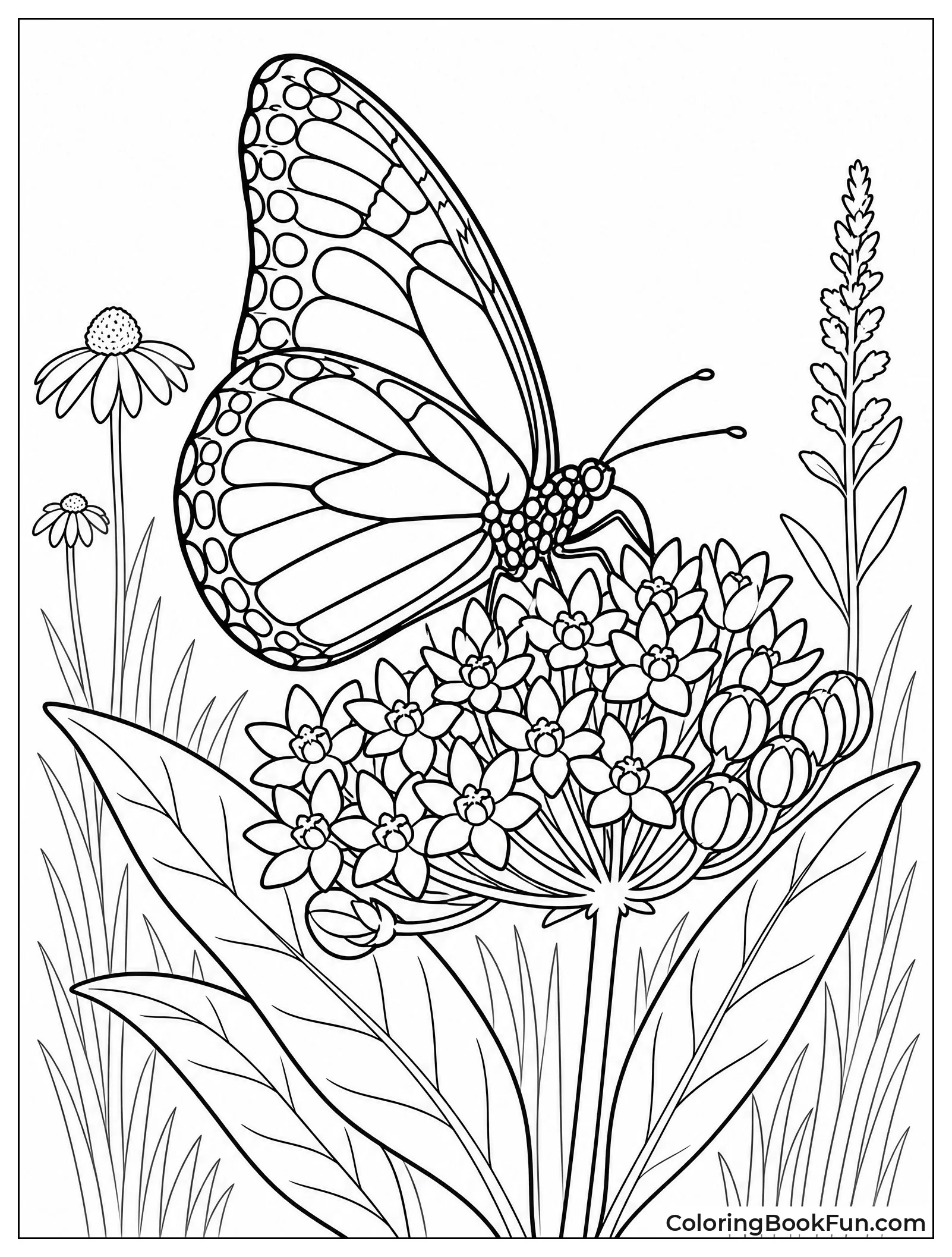 Monarch Butterfly on Milkweed