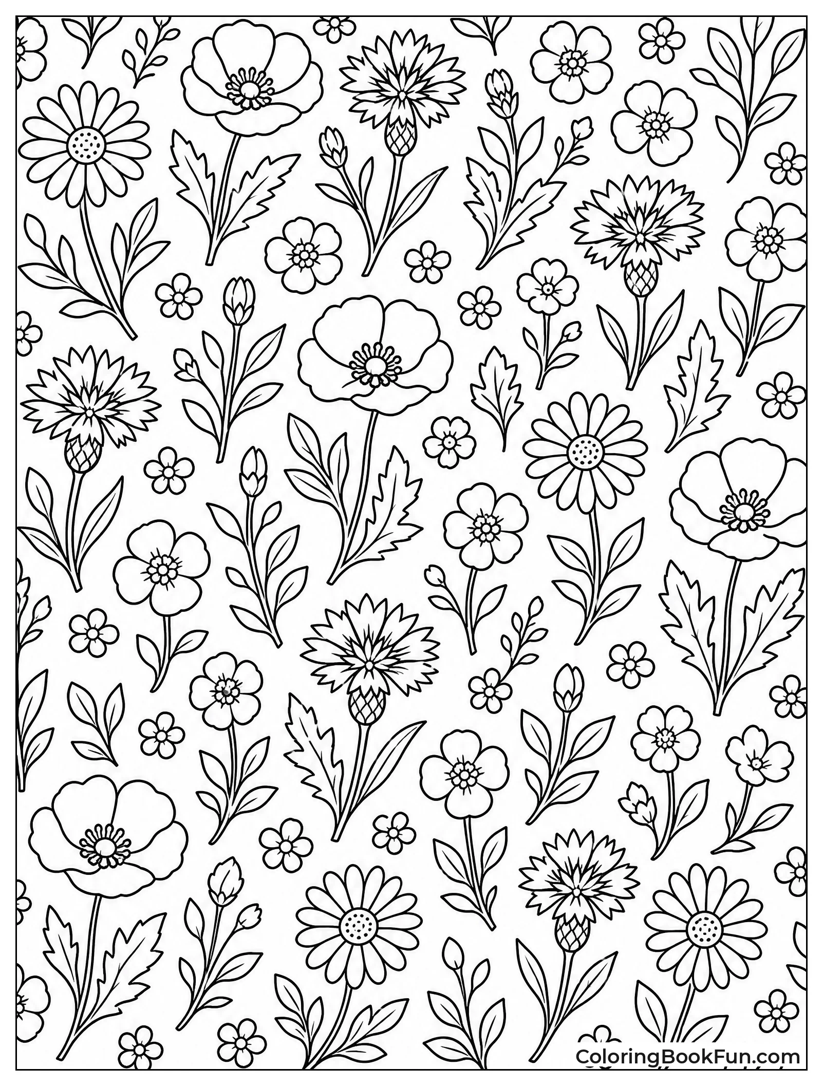 Repeating Wildflower Pattern