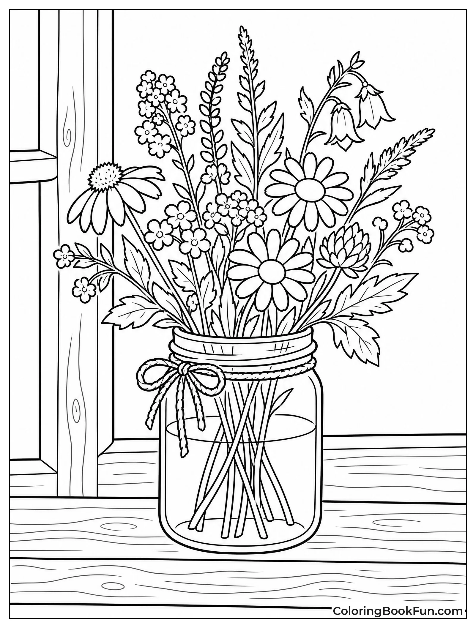 Flowers in a Glass Jar