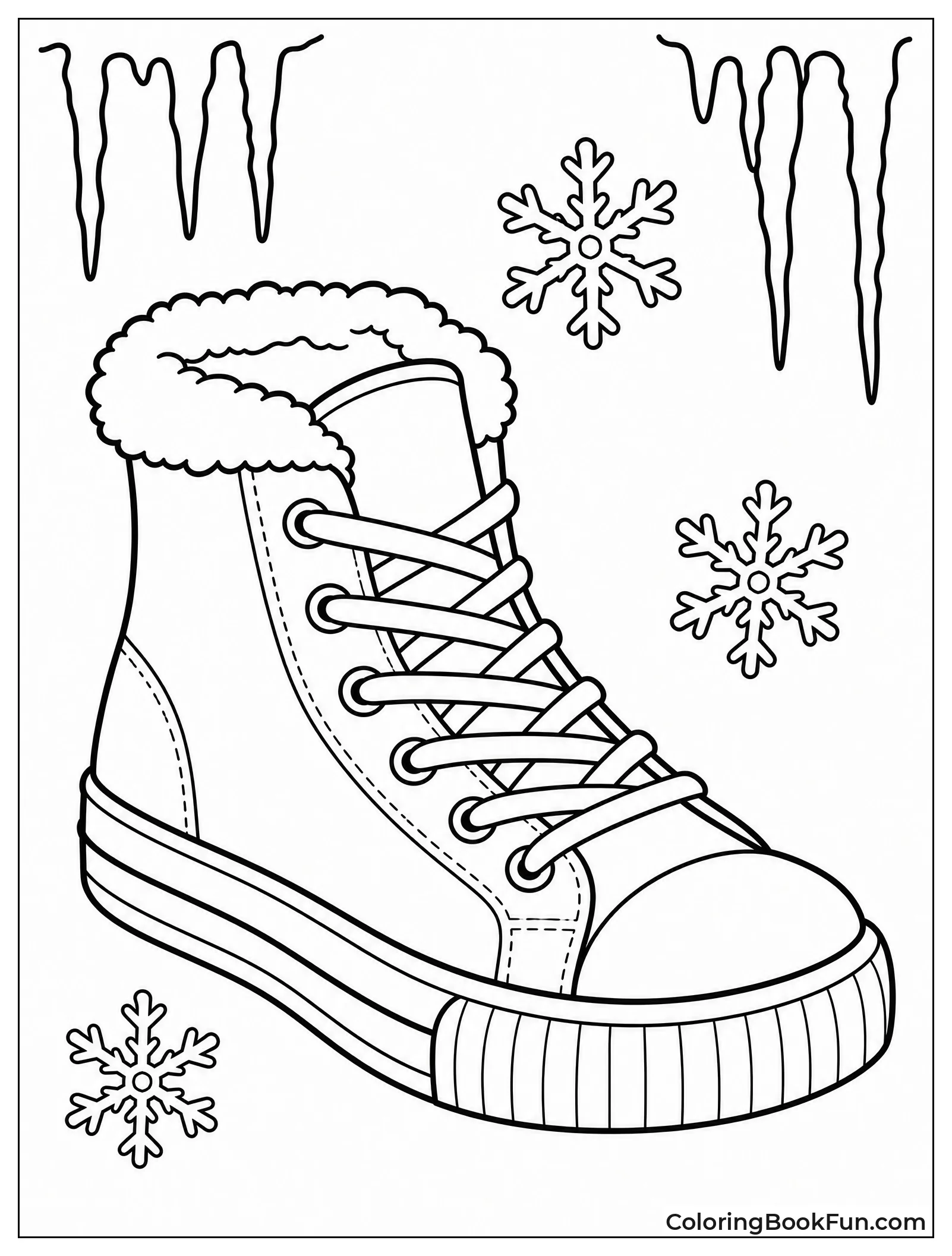 Fuzzy Winter Sneaker with Snowflakes