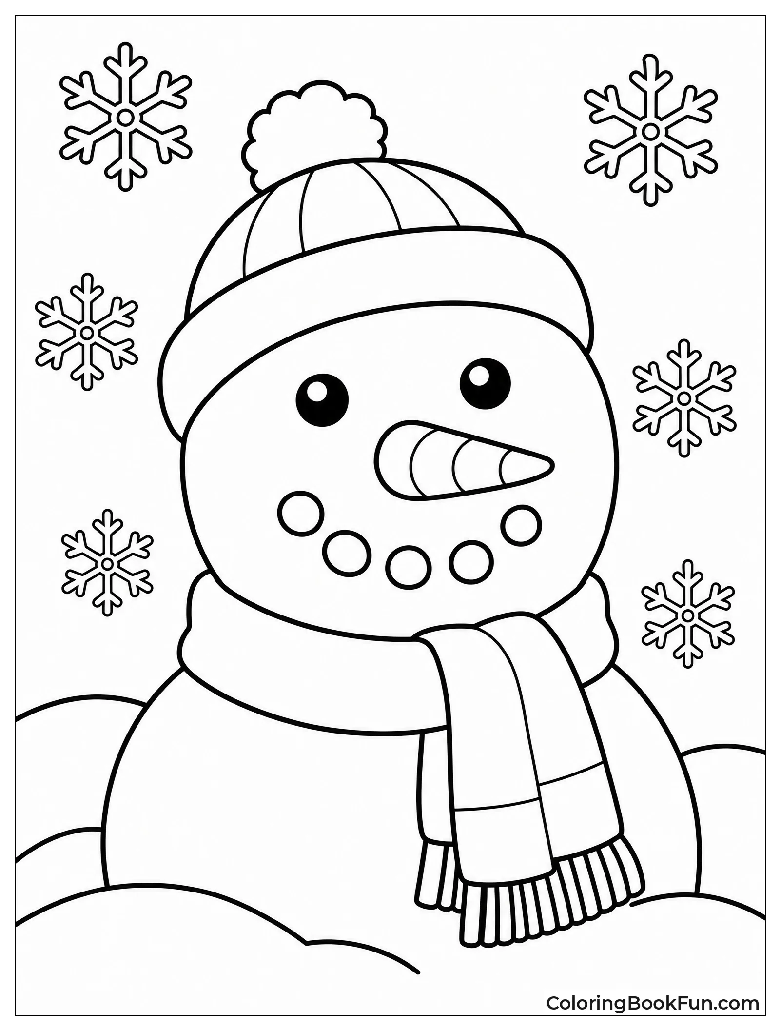 Snowman Face with Carrot Nose