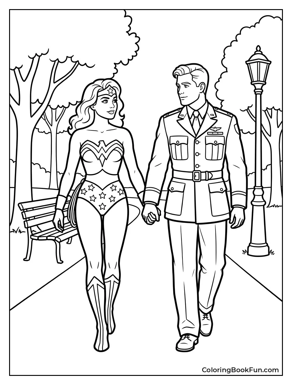Wonder Woman and Steve in Park