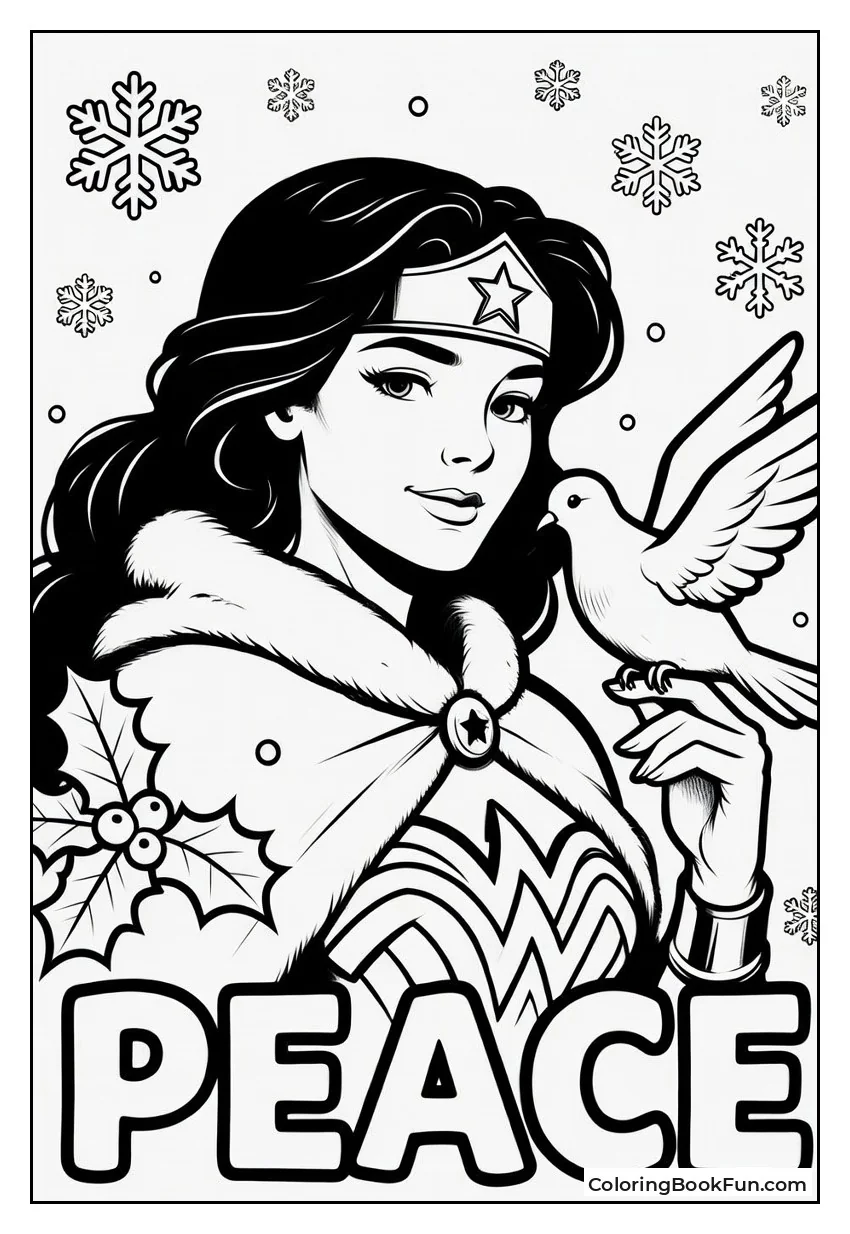 Winter Wonder Woman with Peace Dove