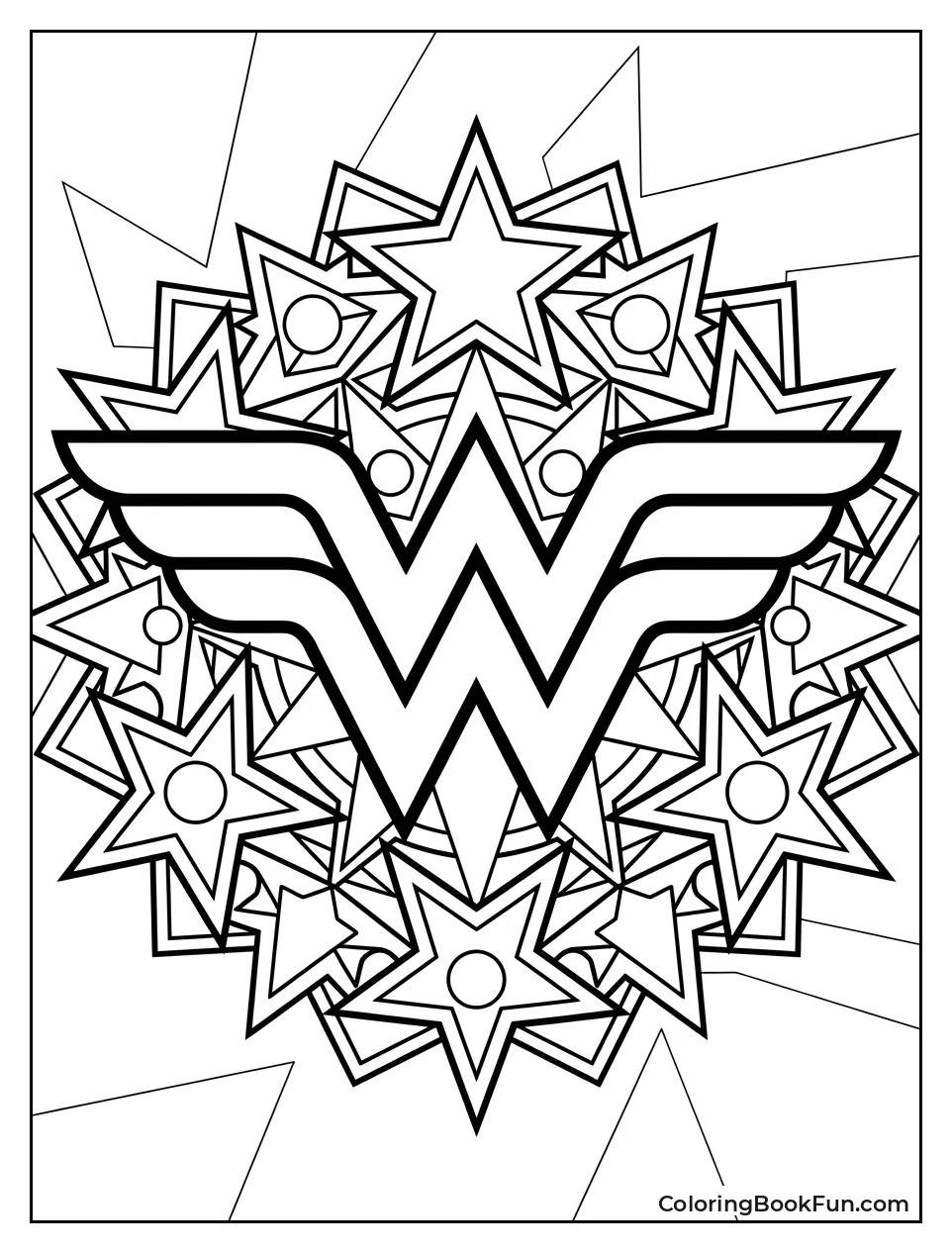 Complex Mandala with Wonder Woman Logo