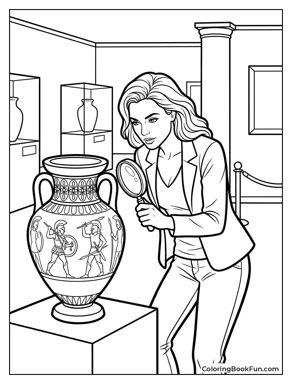 Diana Prince Looks at Ancient Vase