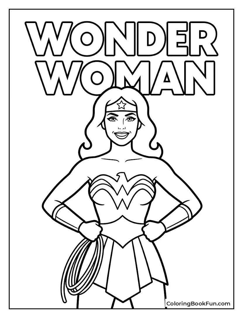 Bold Portrait of Smiling Wonder Woman