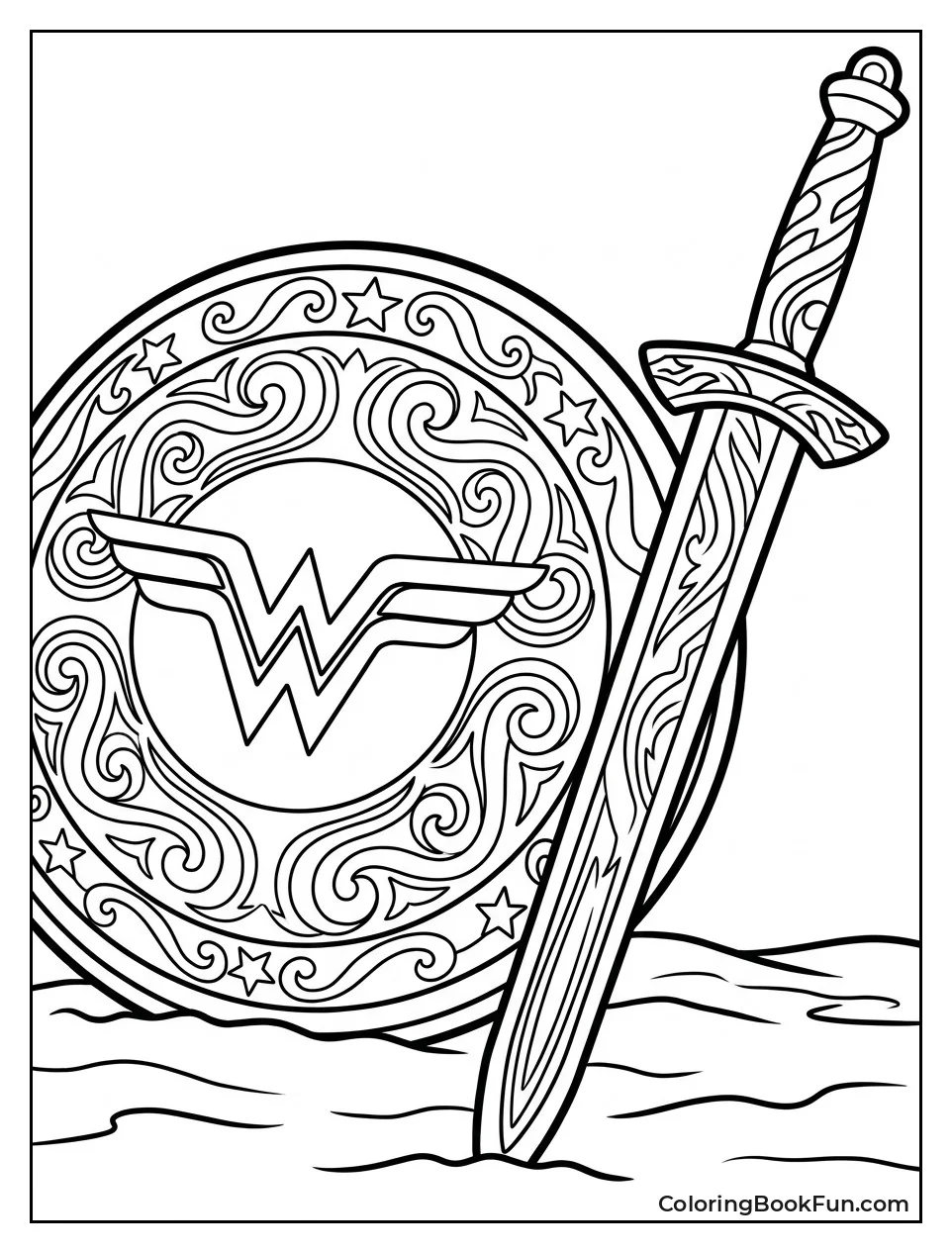 Detailed Sword and Shield Close Up