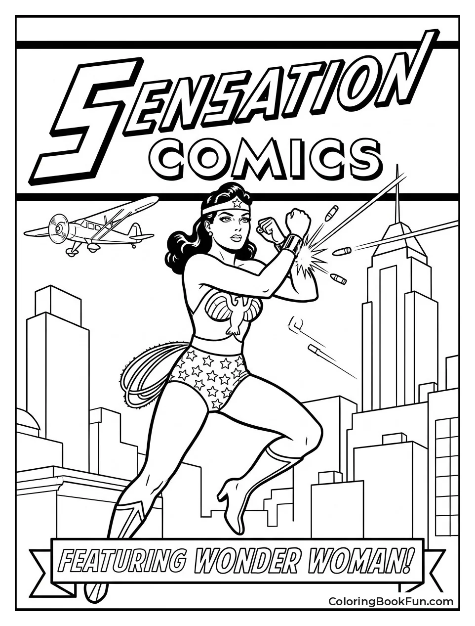 Vintage Sensation Comics Cover Style