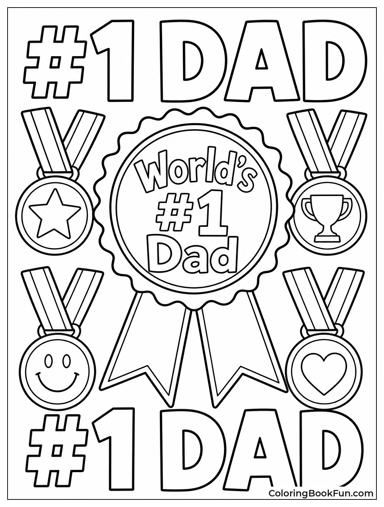 Worlds Number One Dad Ribbon