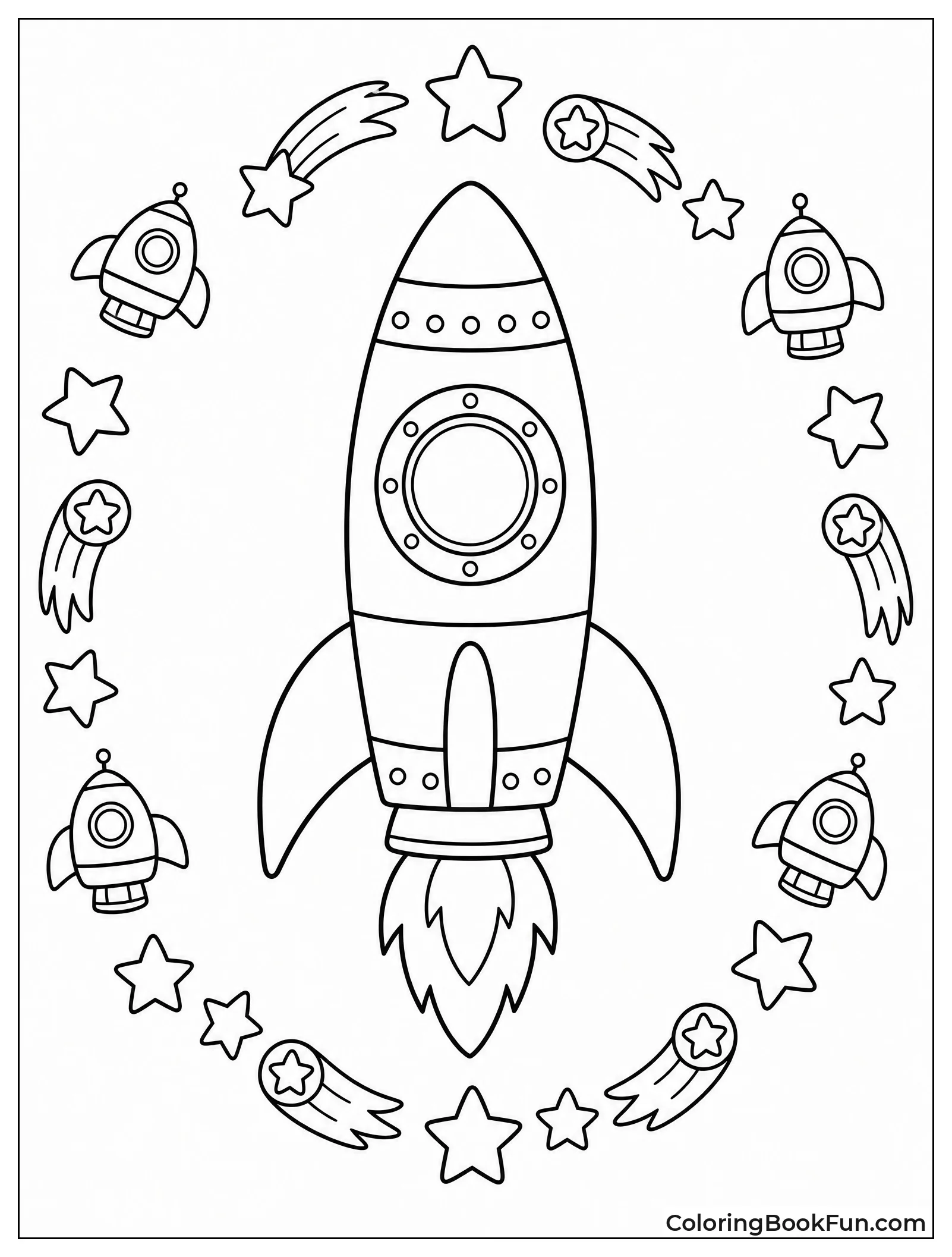 Spaceship Wreath with Stars