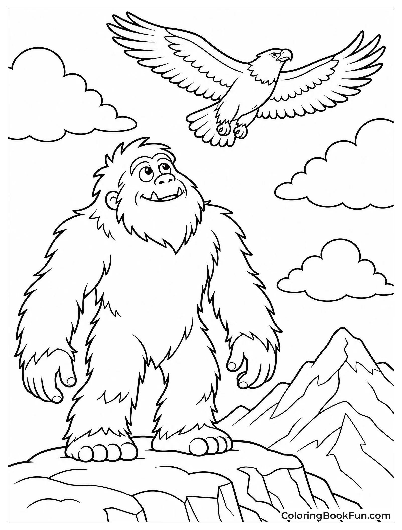 Yeti Watching a Golden Eagle