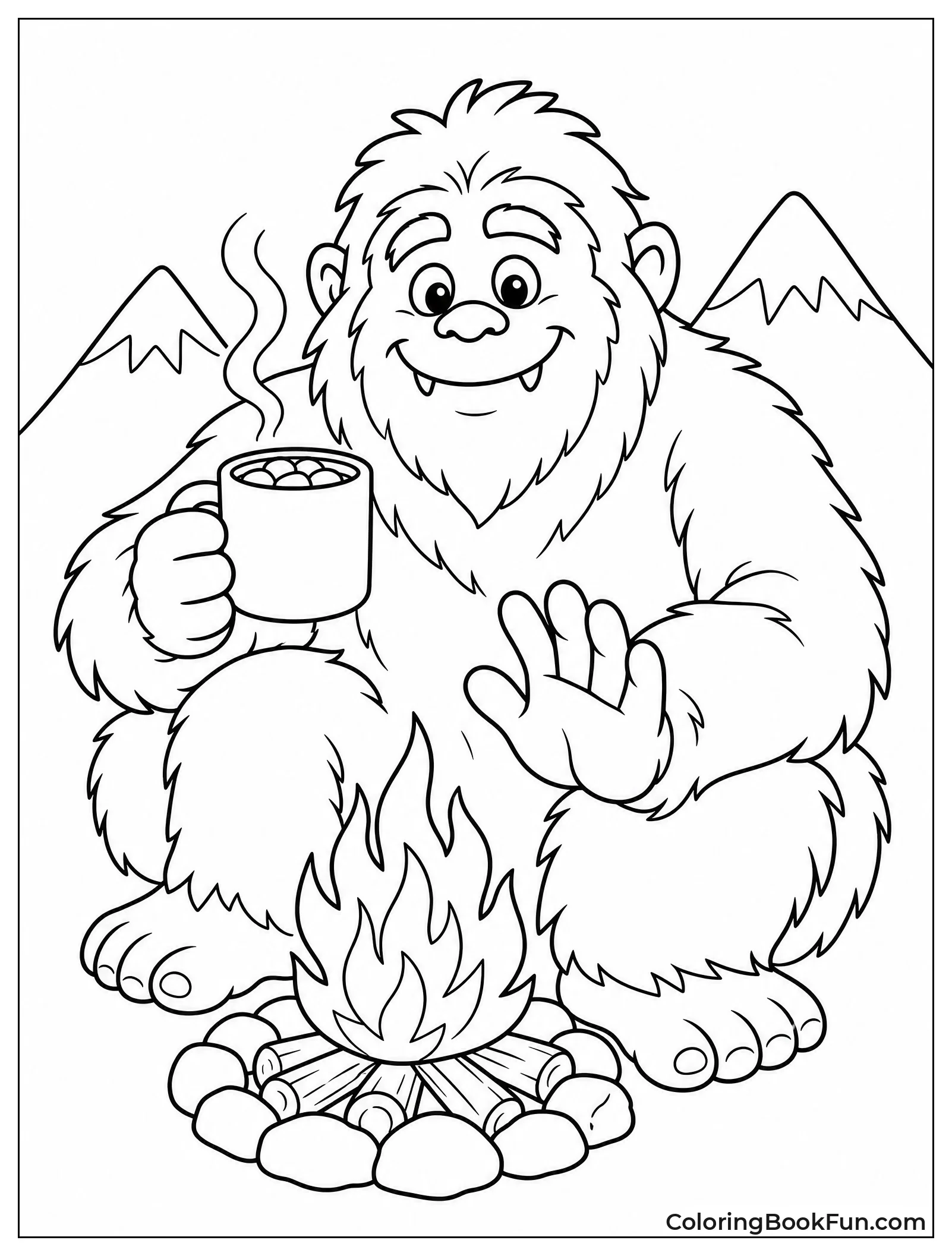 Yeti Warming Paws by Fire