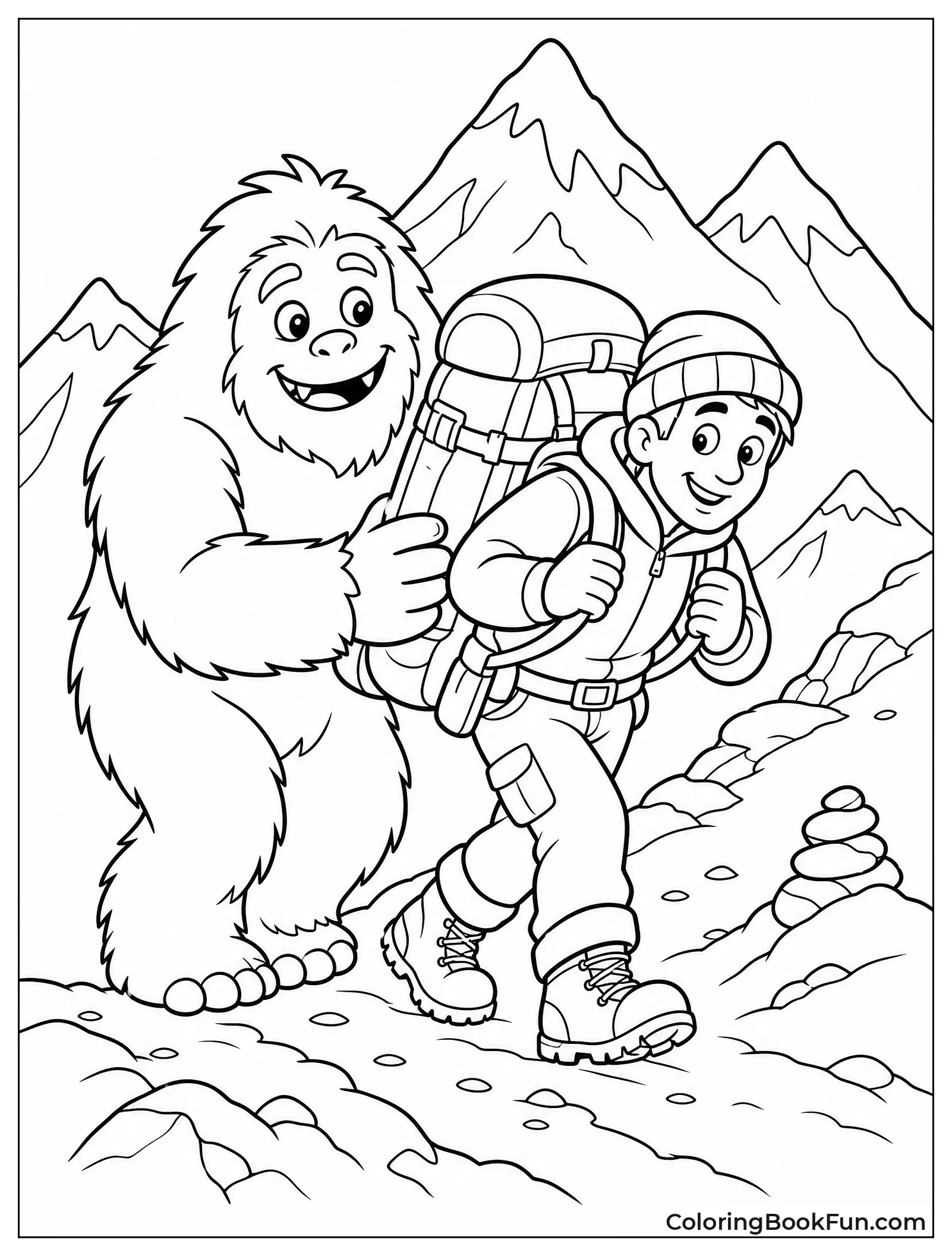 Yeti Helping a Sherpa Guide