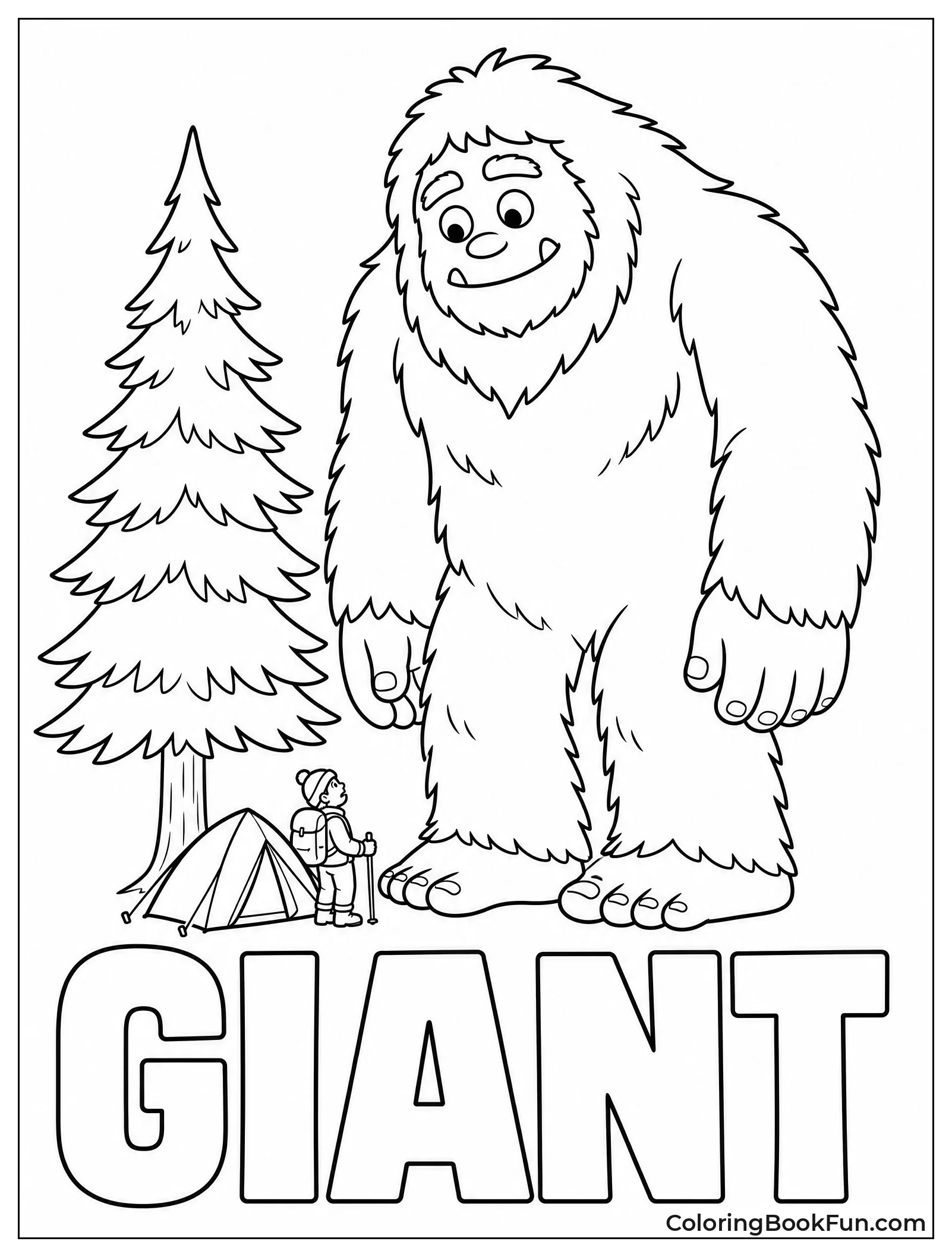 Yeti Next to Tiny Tent