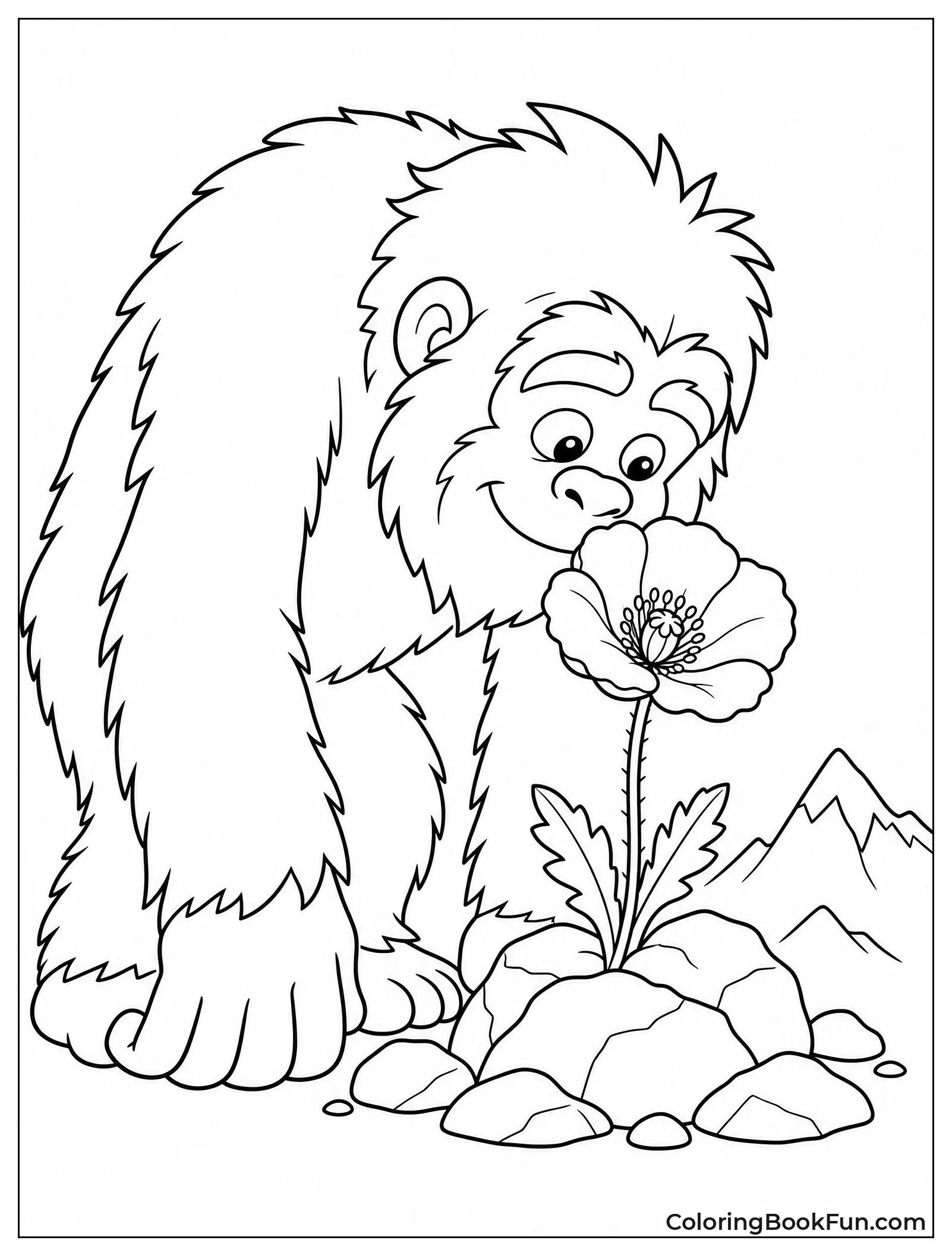Yeti Smelling Rare Blue Flowers
