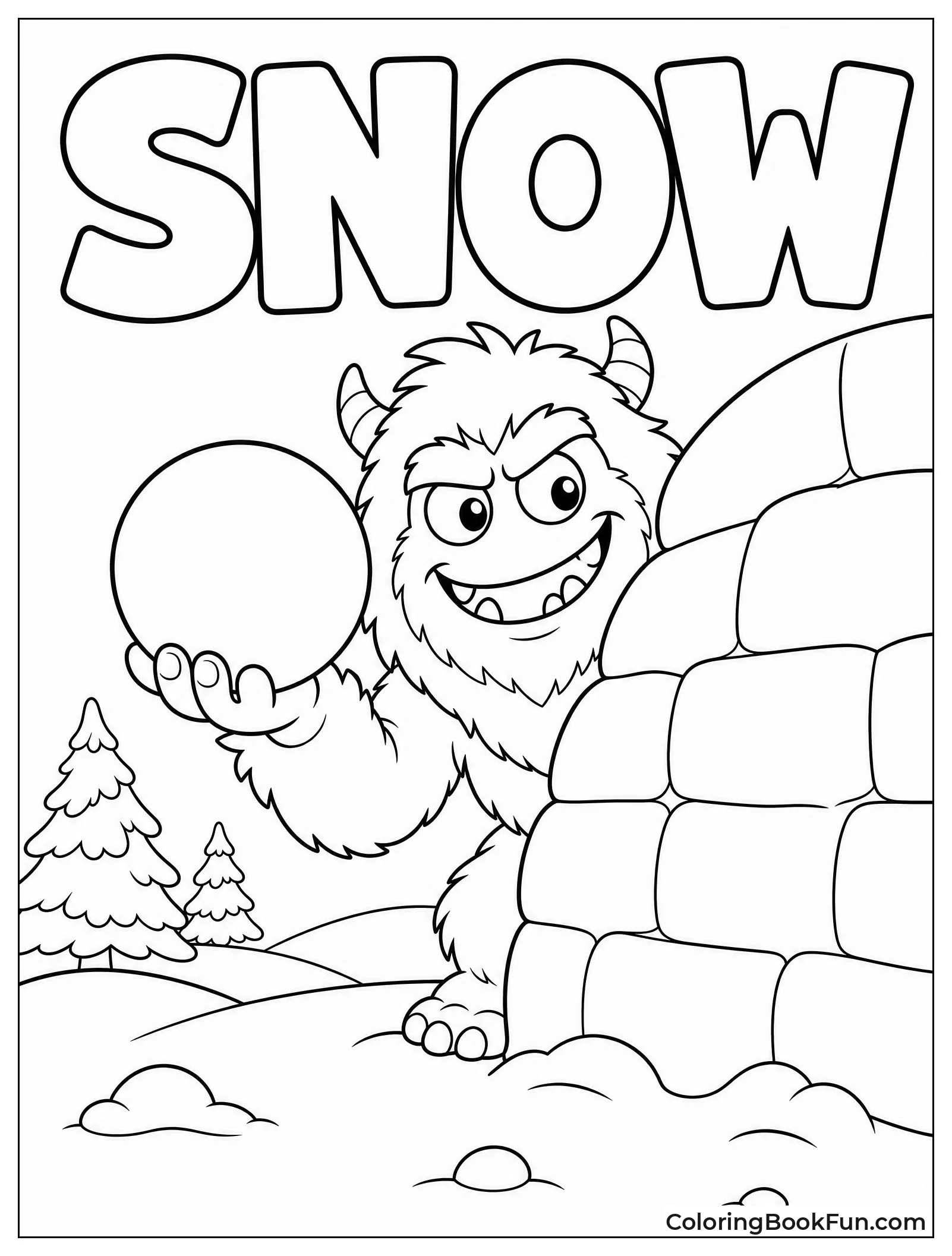 Yeti Hiding Behind a Snow Wall