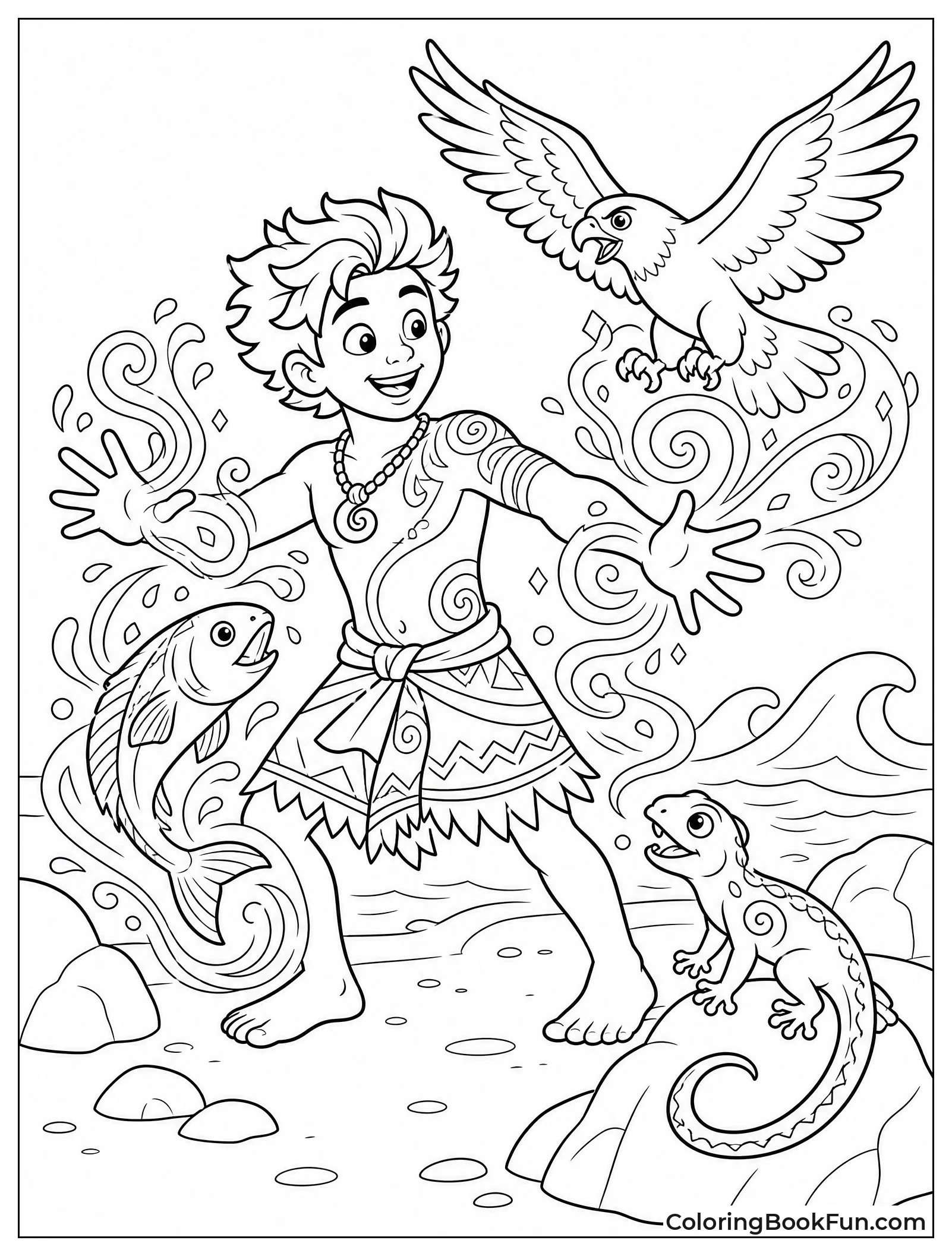 Young Maui Learns Shape Shifting