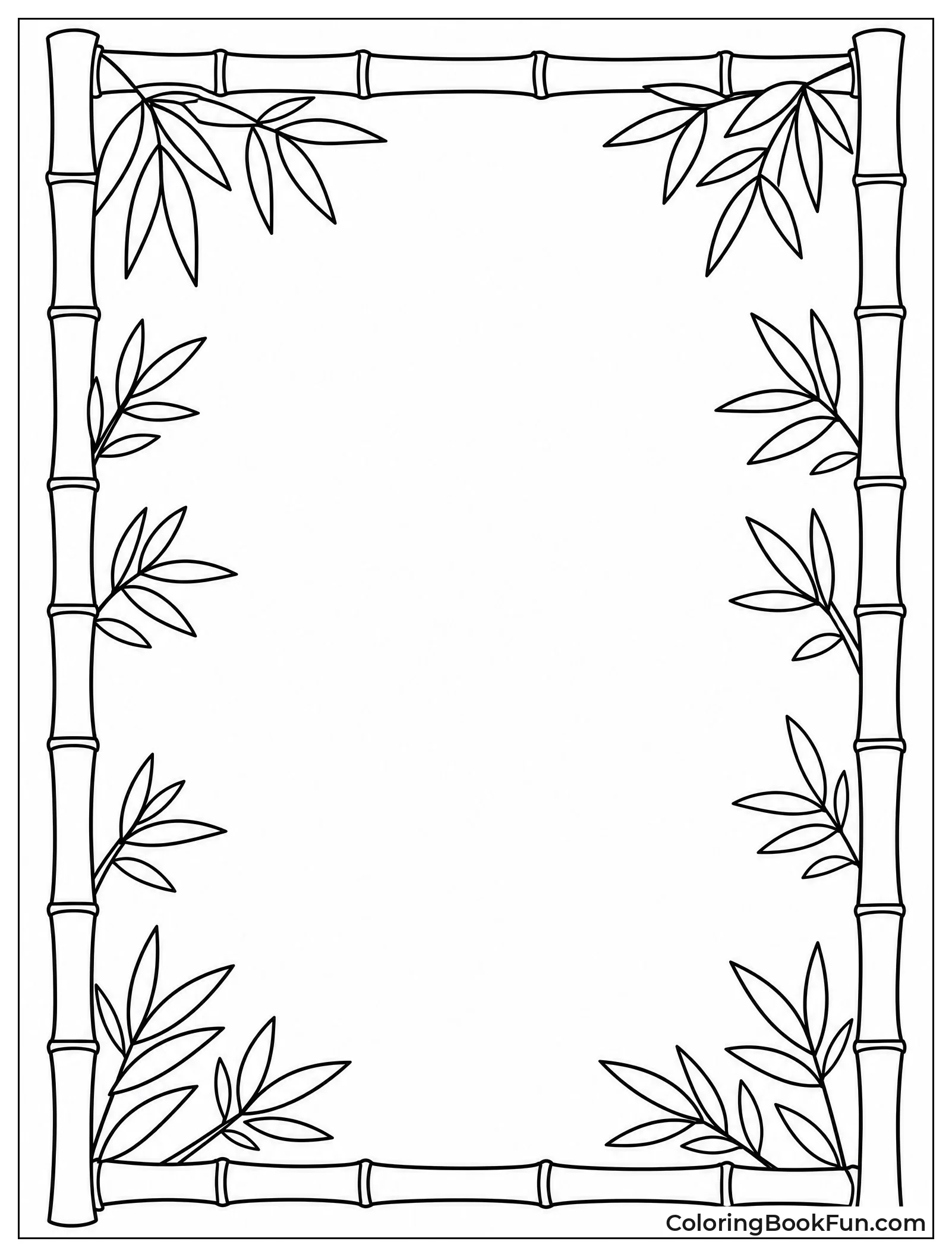 Bamboo Border Frames Peaceful Center