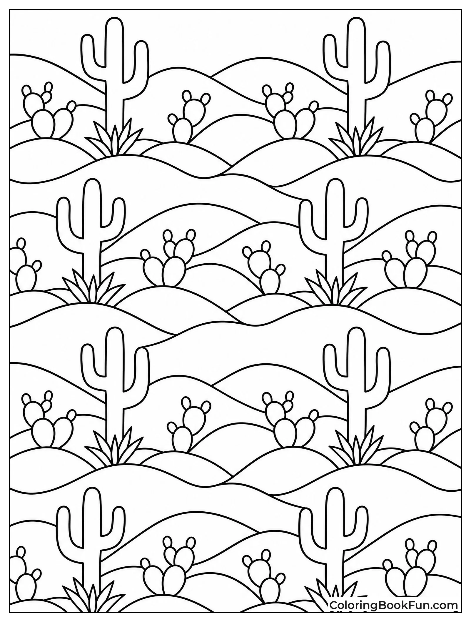 Dunes and Cacti Repeat Nicely