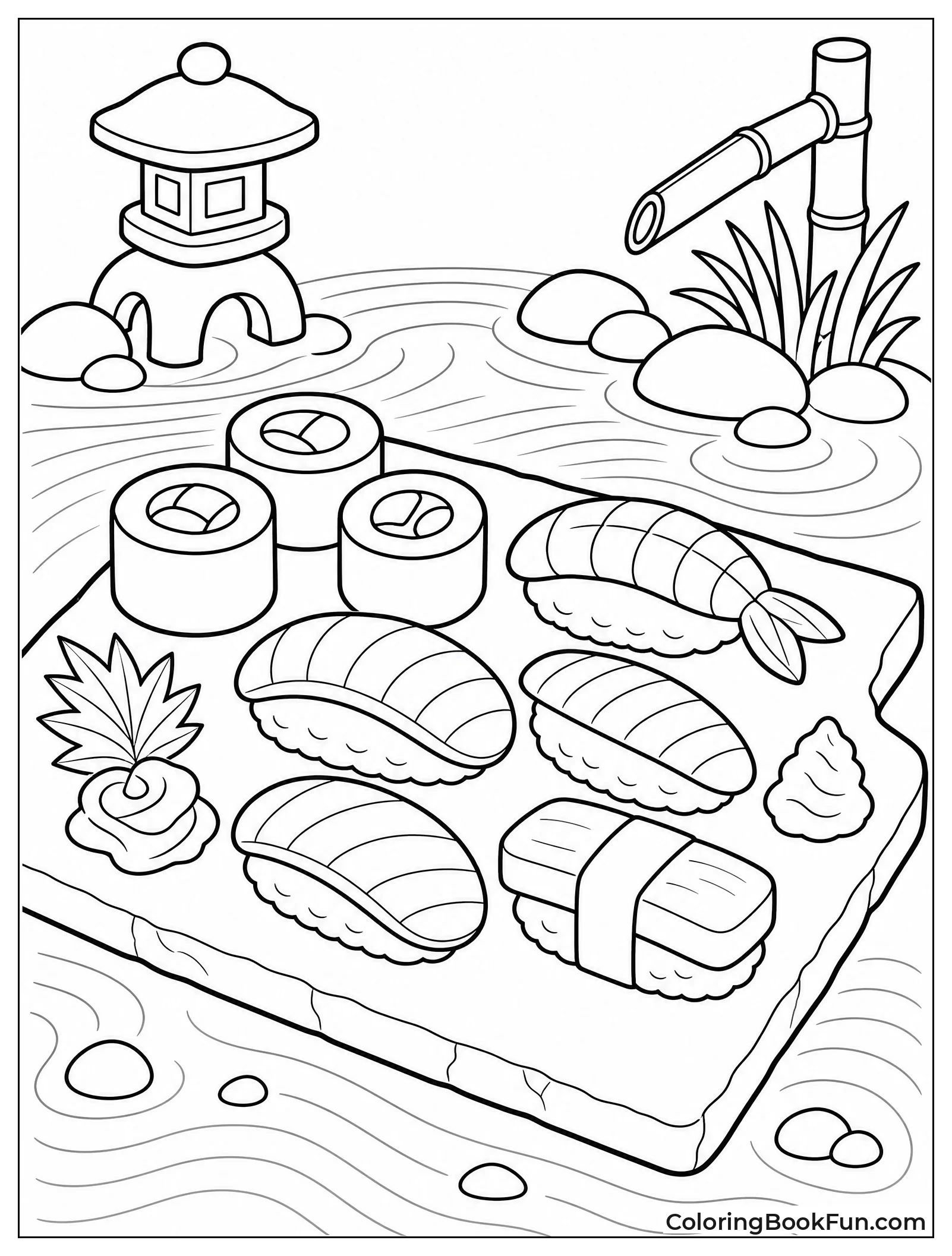 Zen Garden Made of Sushi