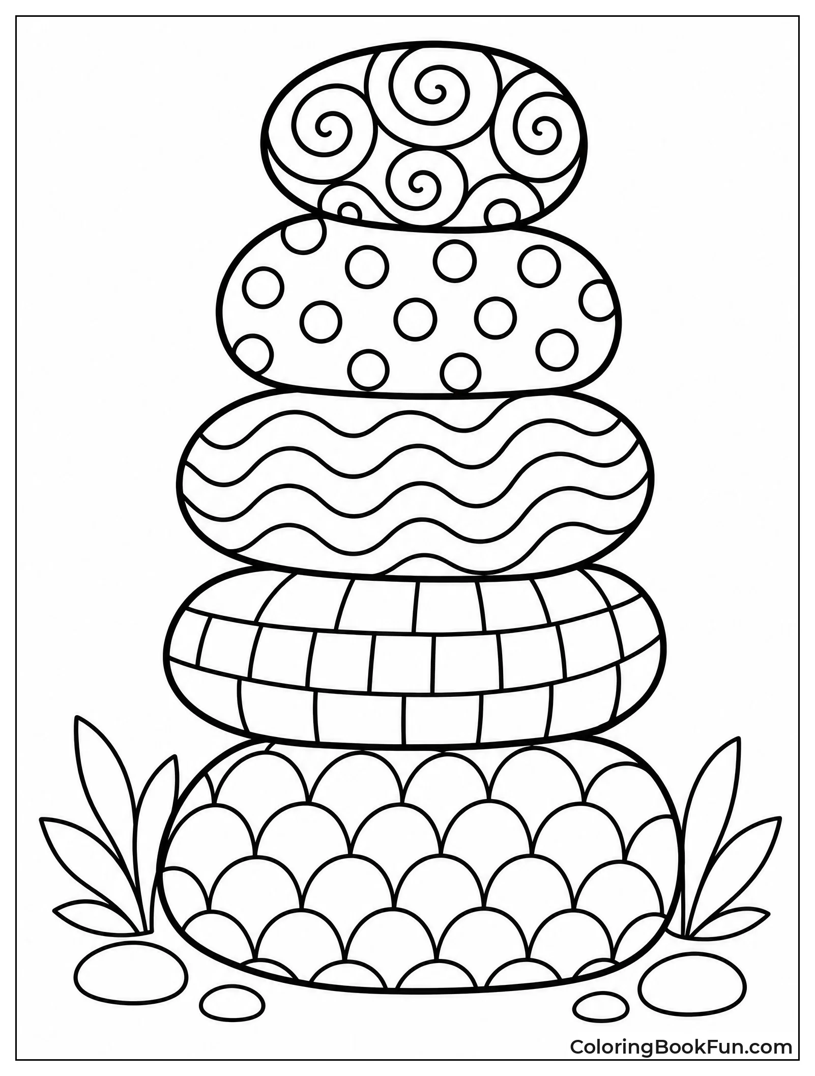 Stack of Stones with Bold Patterns